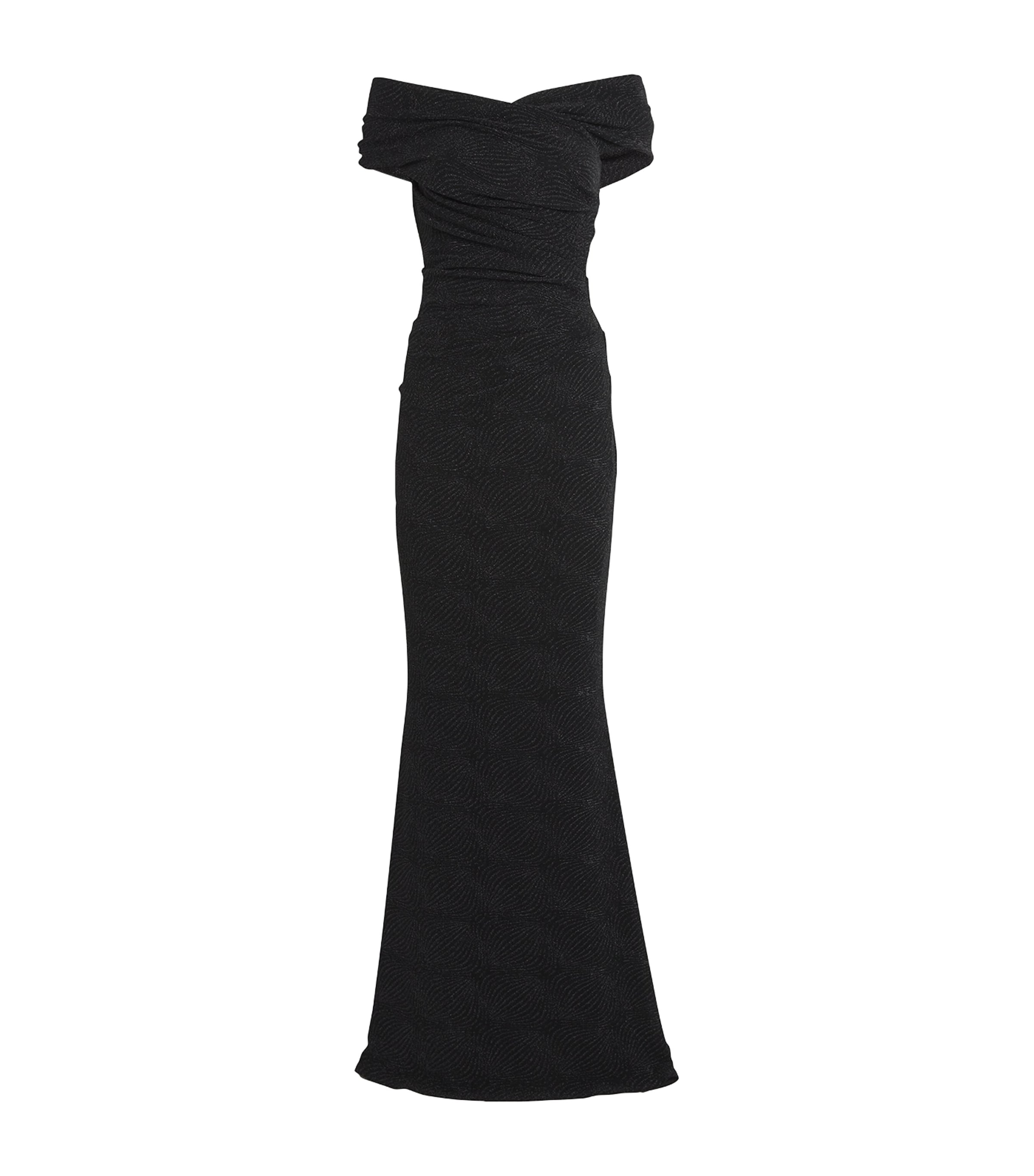 Shop Talbot Runhof Off-the-shoulder Maxi Dress In Black