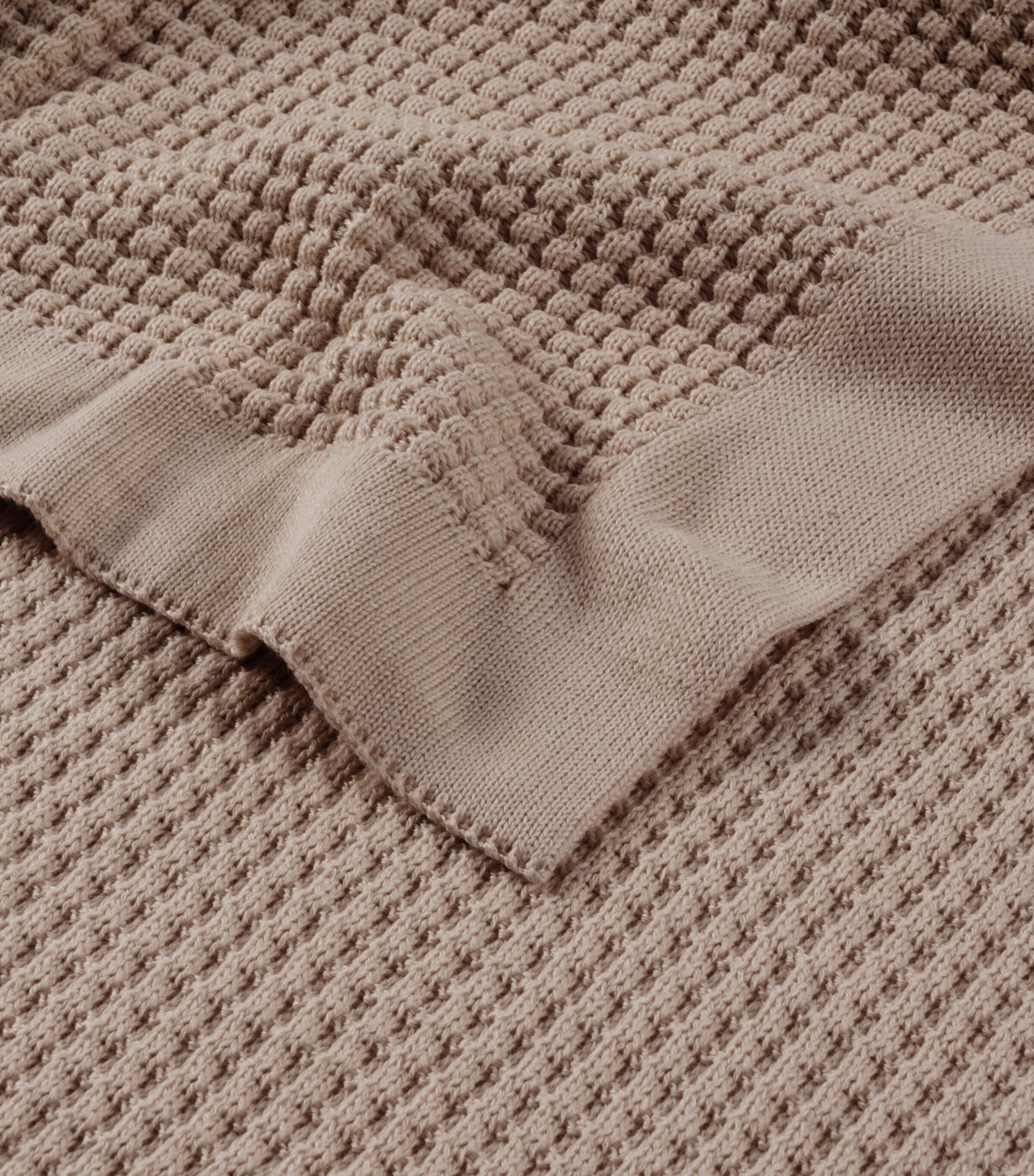 Hamam Cotton Dione Knitted Throw (130cm x 180cm) Mocha Image 2