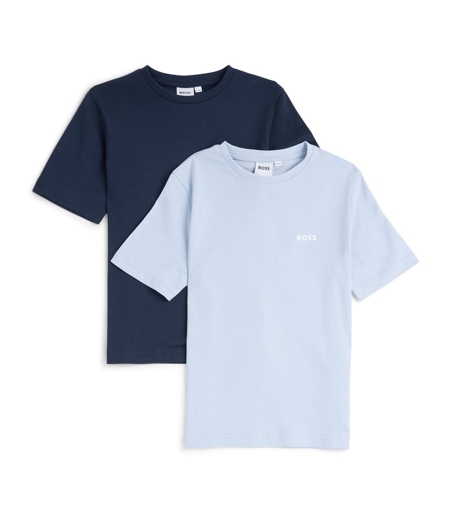 BOSS Kidswear Pack of 2 Logo T-Shirts (4-16 Years) Pale Blue Navy Image 1