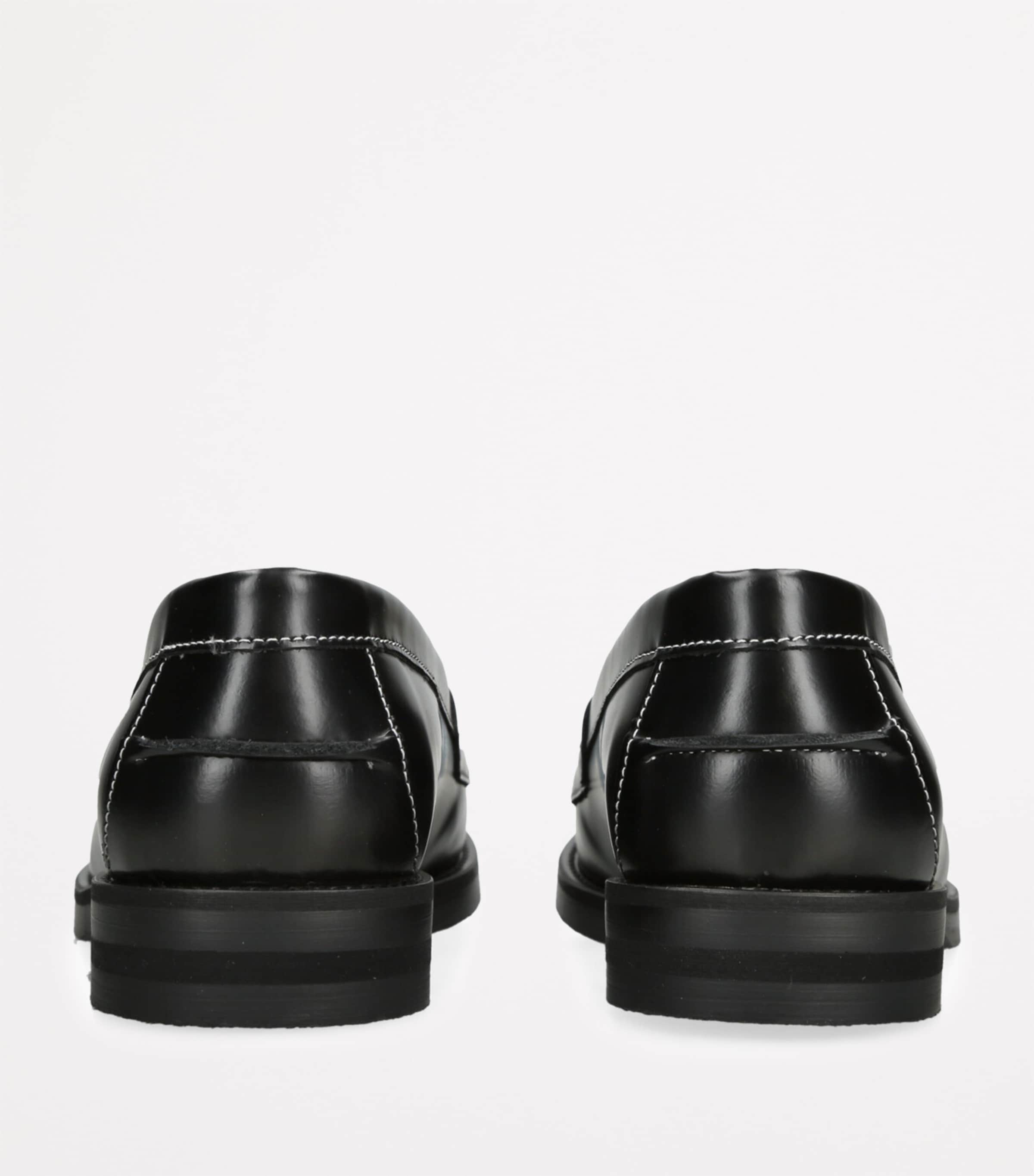 Leather Cherry Wilde Penny Loafers BLK/WHITE Image 2