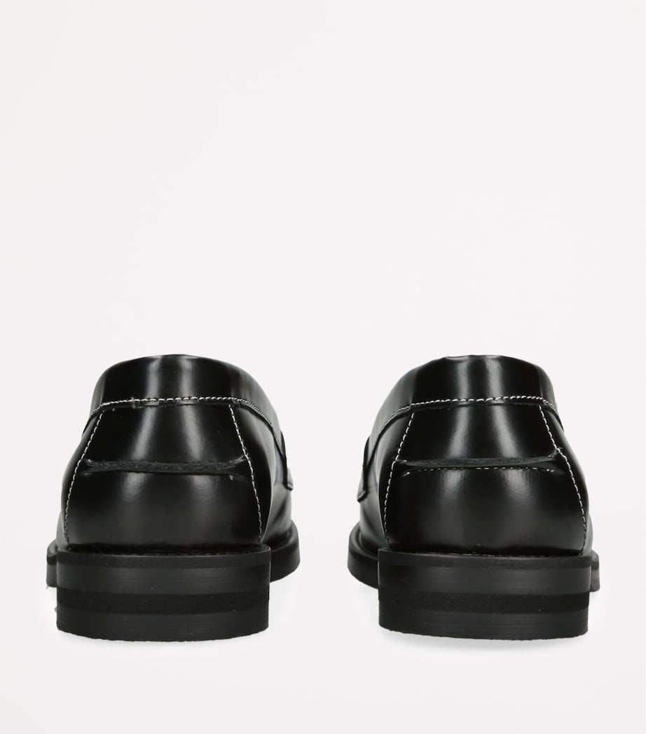 Leather Cherry Wilde Penny Loafers BLK/WHITE Image 2