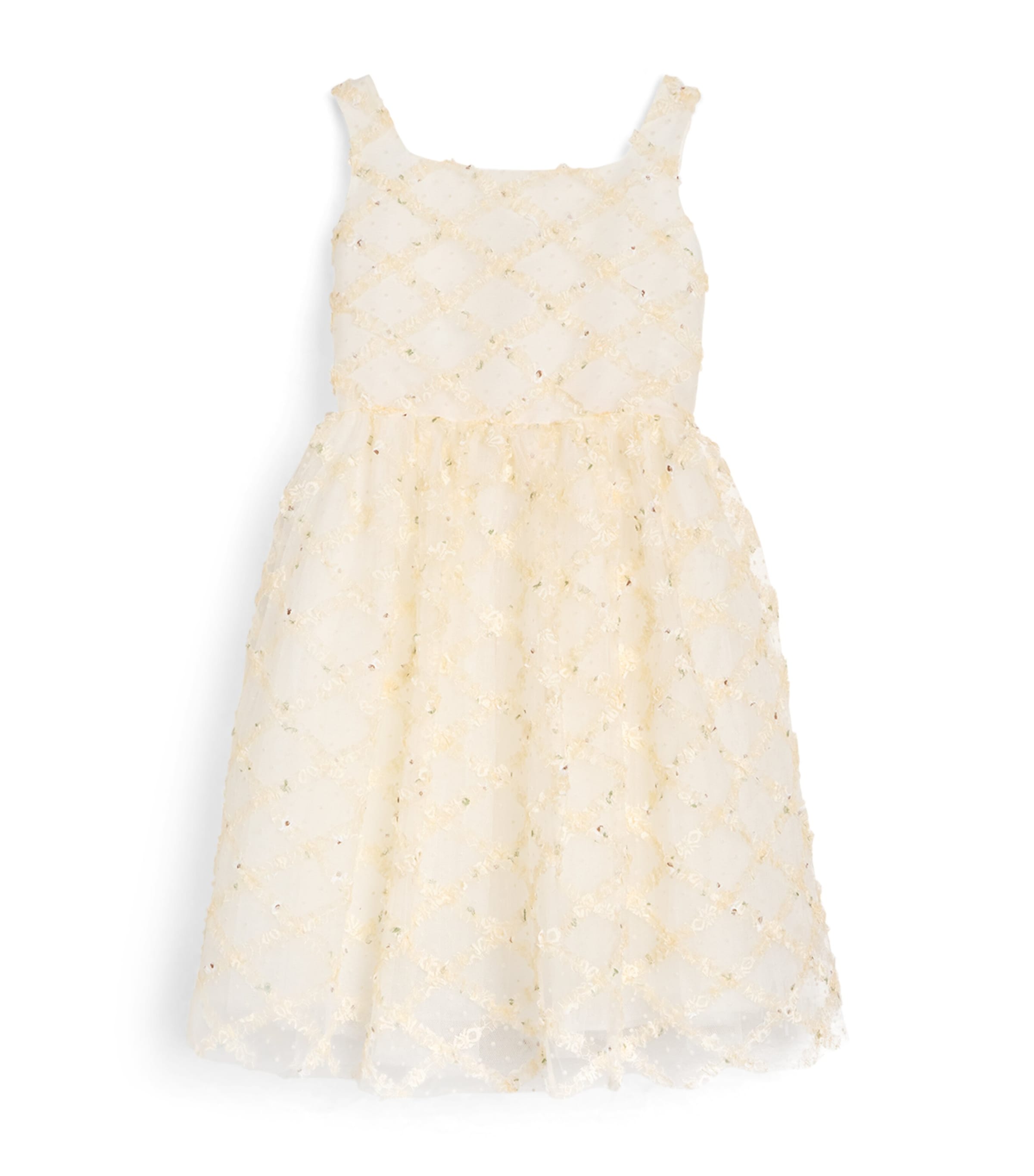 Shop Celia Kritharioti Tulle Bow Dress In Beige