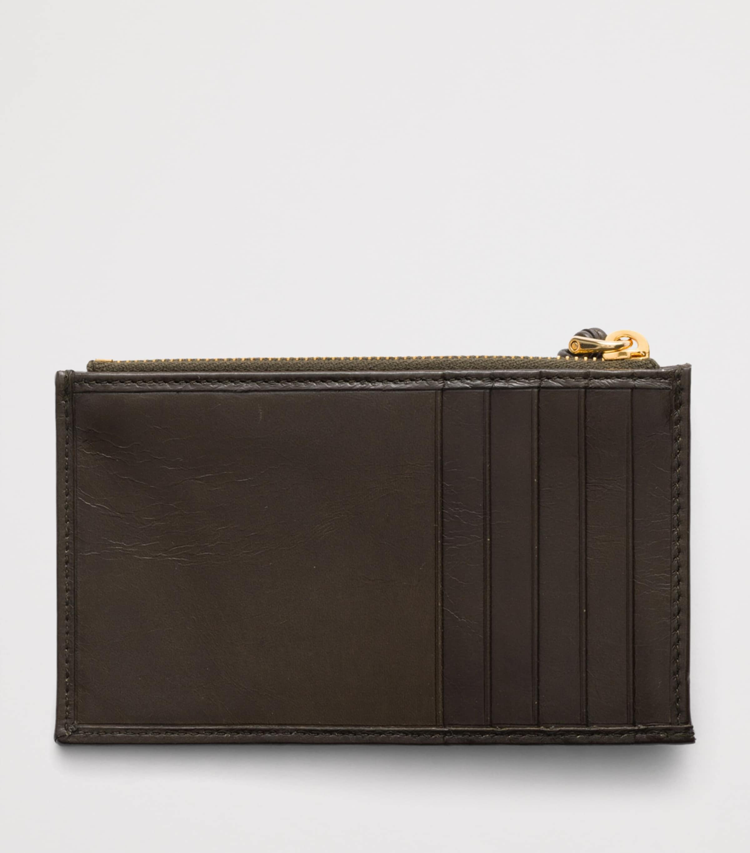 Prada Saffiano Leather Zip Card Holder Green Image 3
