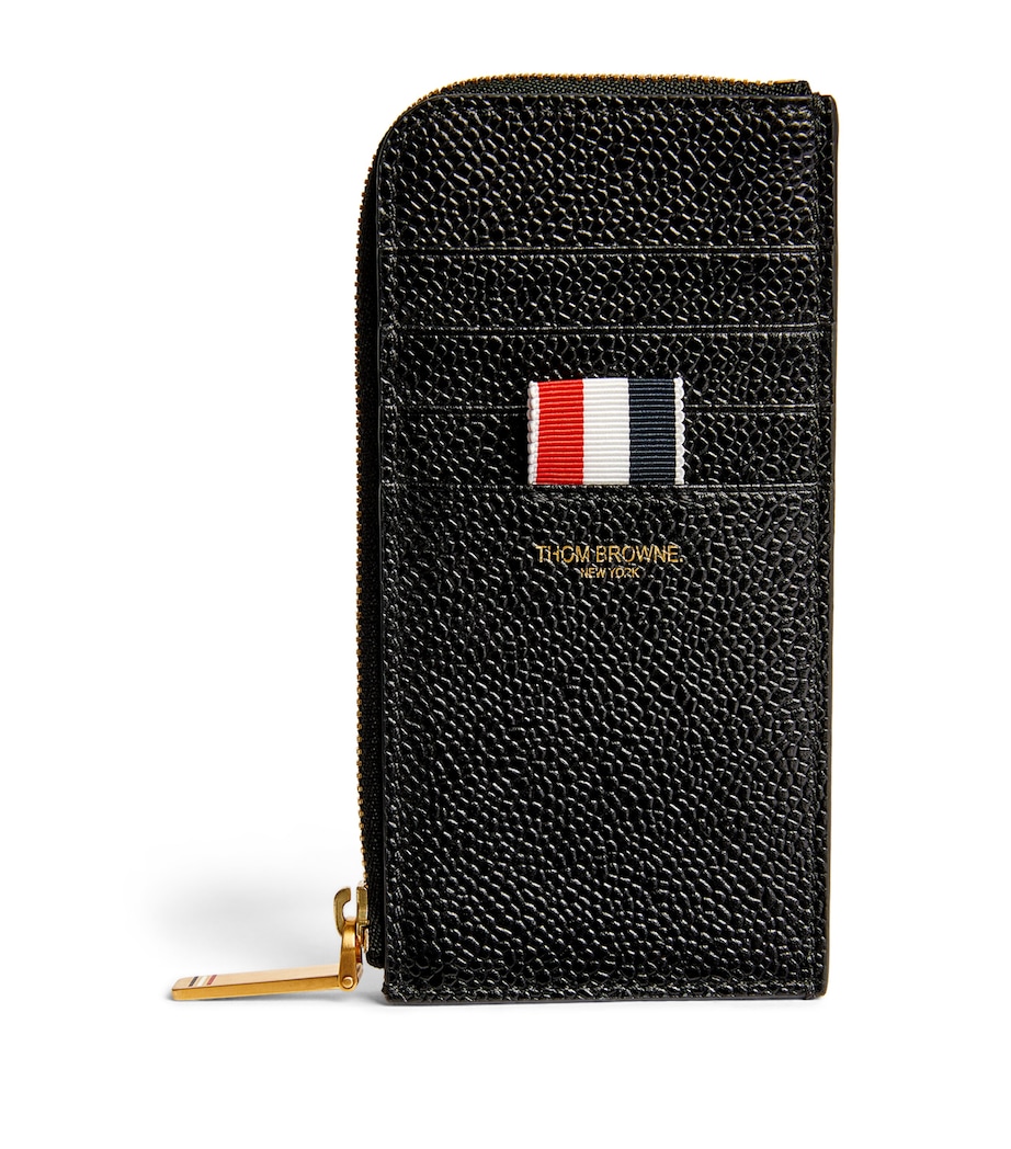 Thom Browne Leather Half-Zip Wallet Black Image 1