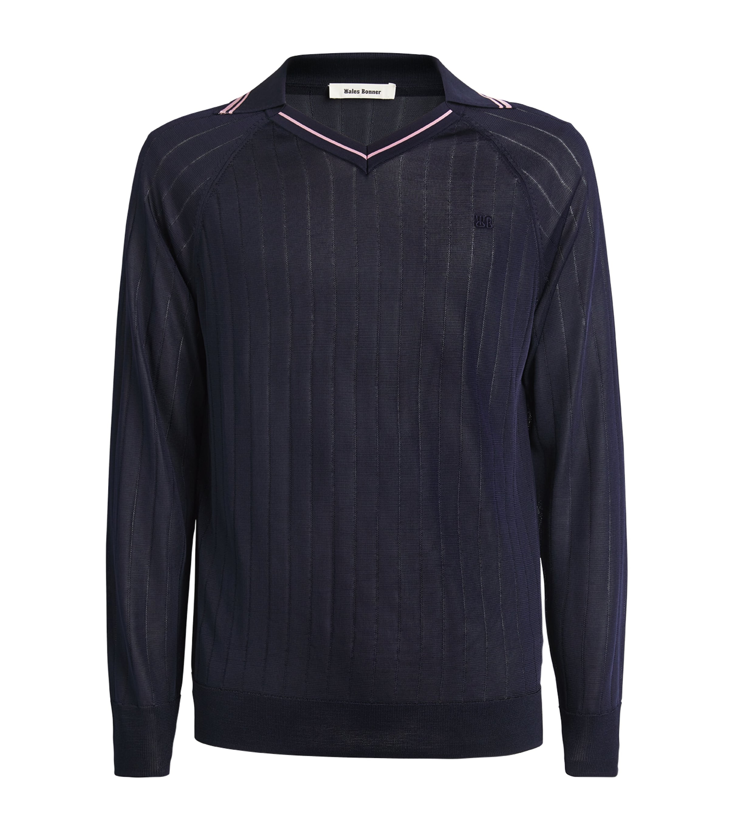 WALES BONNER ROOTS KNITTED POLO SHIRT