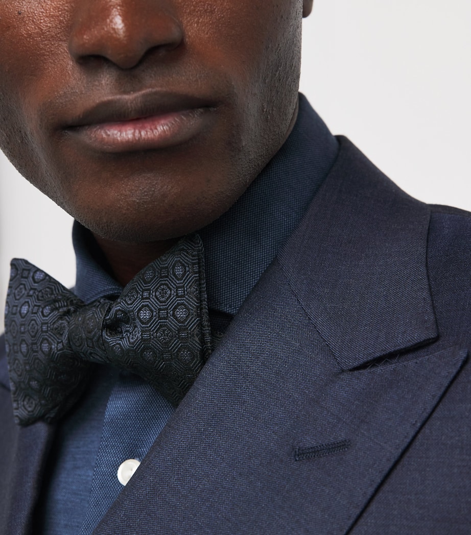 Eton Silk Medallion Bow Tie Navy Blue Image 2