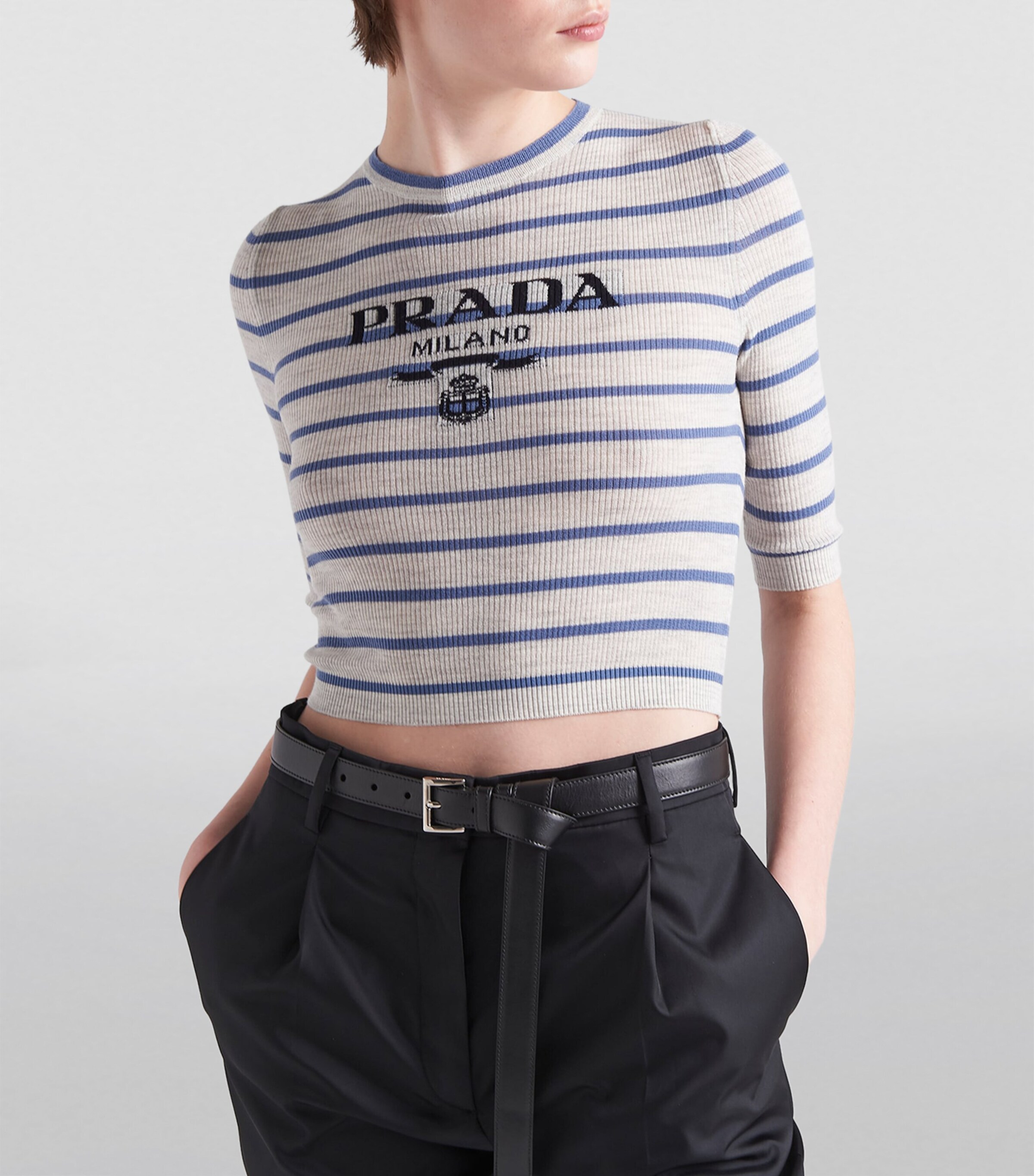 Wool Striped Logo Sweater F0VWZ Image 3