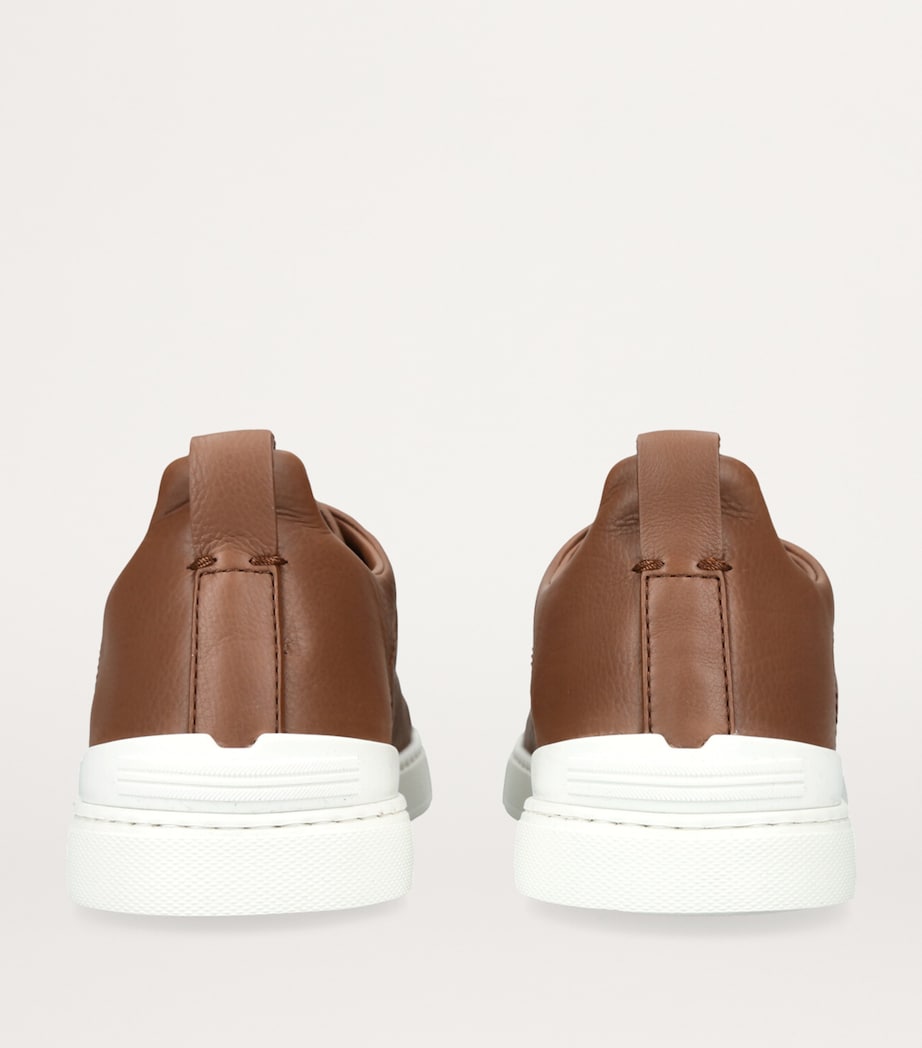 Leather Triple Stitch SECONDSKIN Sneakers CAMEL/COMB Image 2