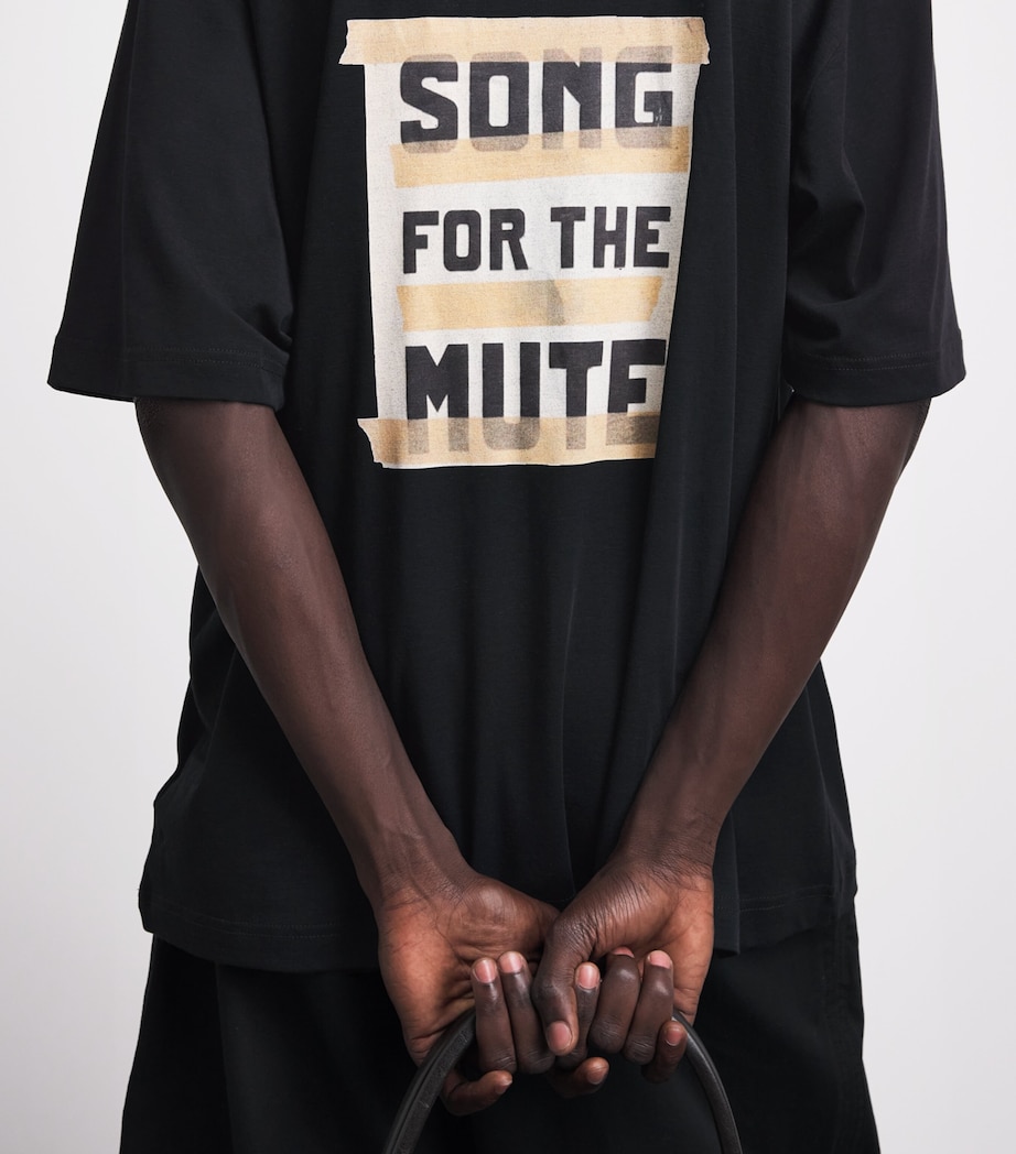 Song For The Mute Mens Cotton Logo T-Shirt Black Image 3