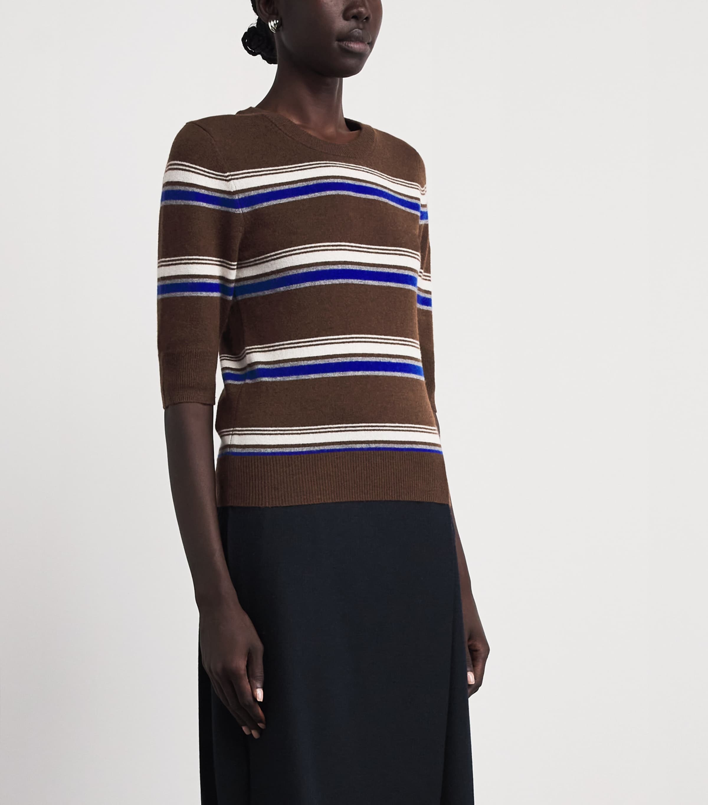 Claudie Pierlot Womens Wool-Cashmere Stripe Sweater Multicolored Image 4
