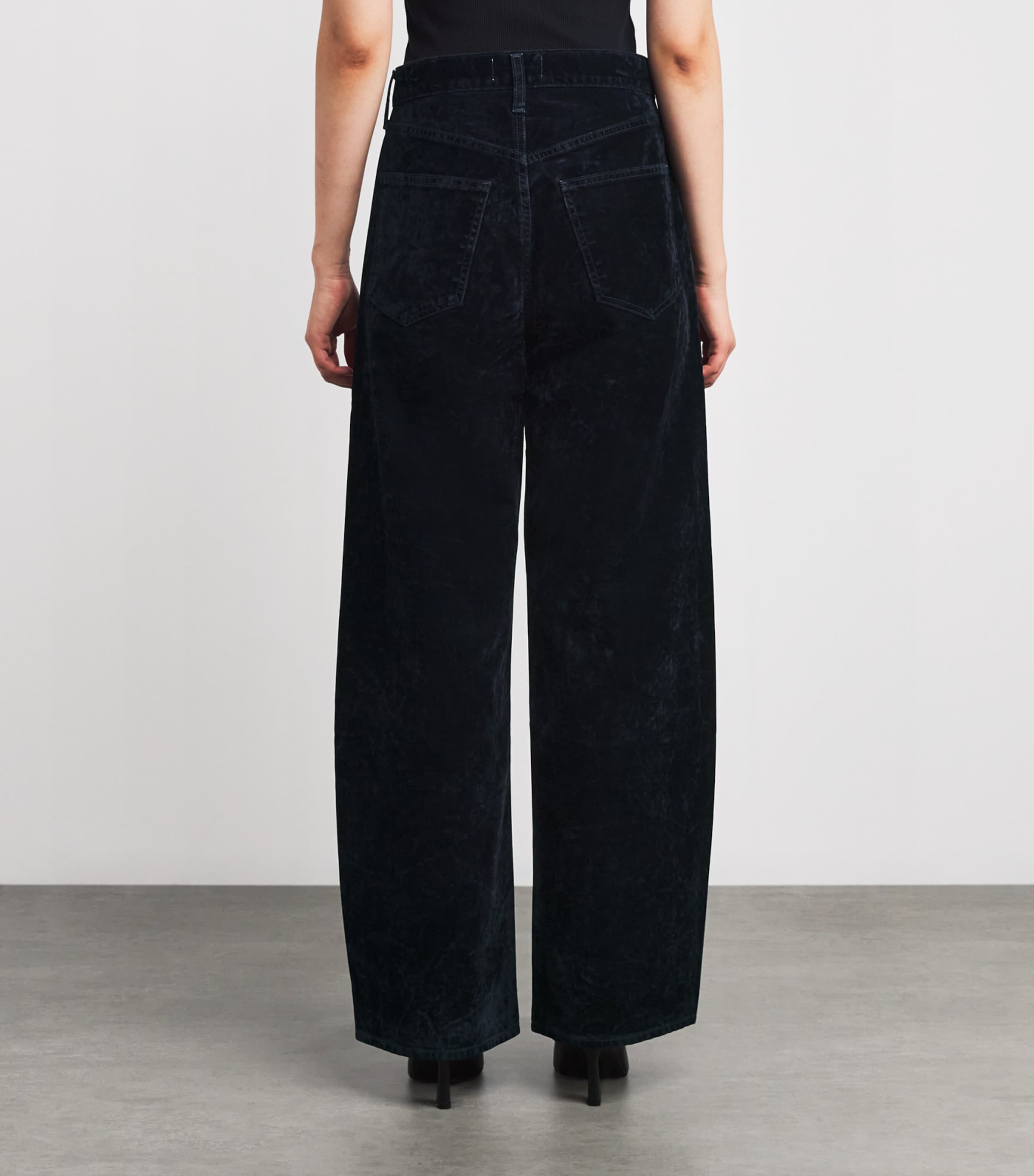 Cotton-Blend Velvet Low Curve Jeans BLU CRSH CRCKLD NAVY Image 4