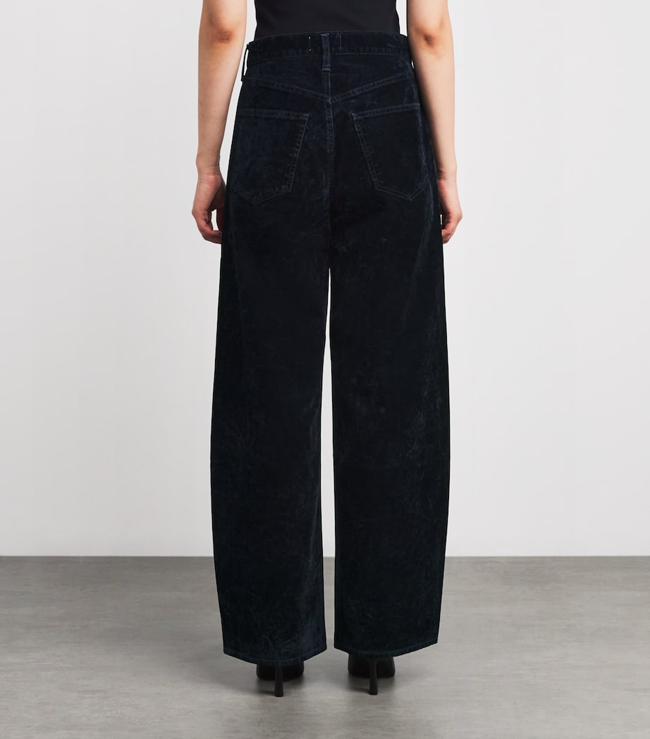 Cotton-Blend Velvet Low Curve Jeans BLU CRSH CRCKLD NAVY Image 4