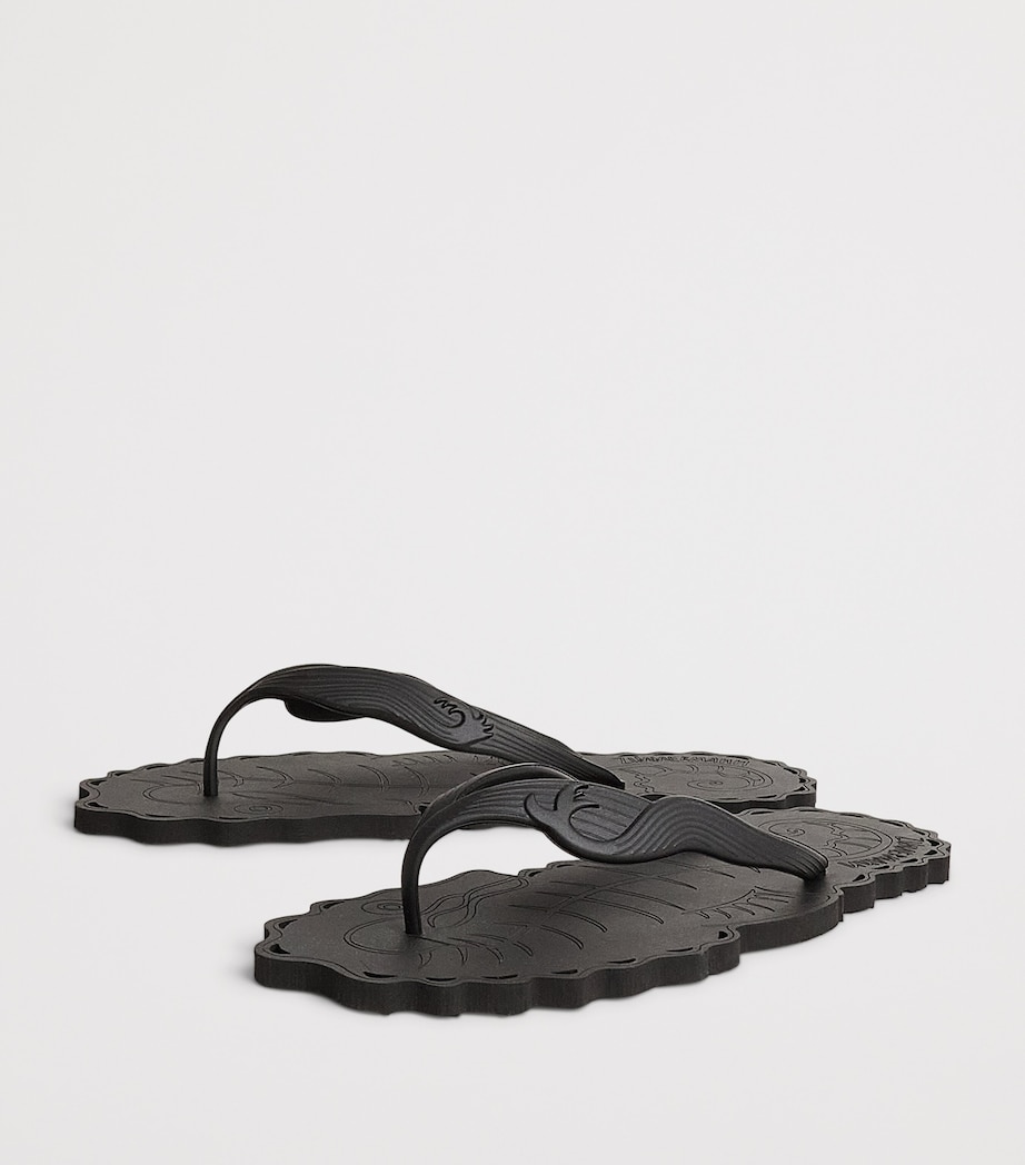 Zimmermann Seafoam Flip Flops Black Image 2