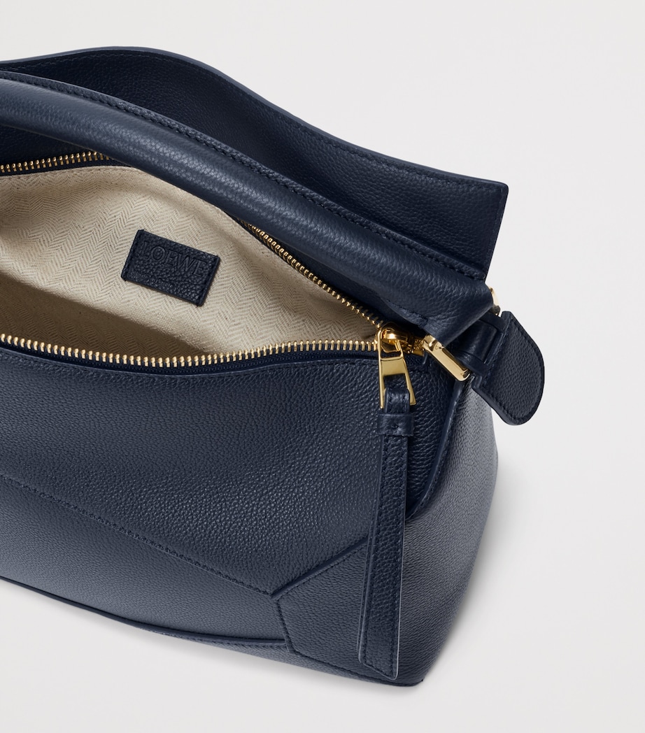 LOEWE Medium Leather Puzzle Edge Top-Handle Bag Deep Navy Image 6