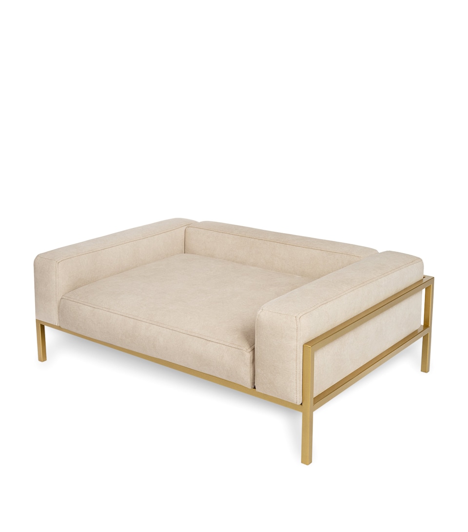 Looty Small Kensington Dog Sofa Beige+gold