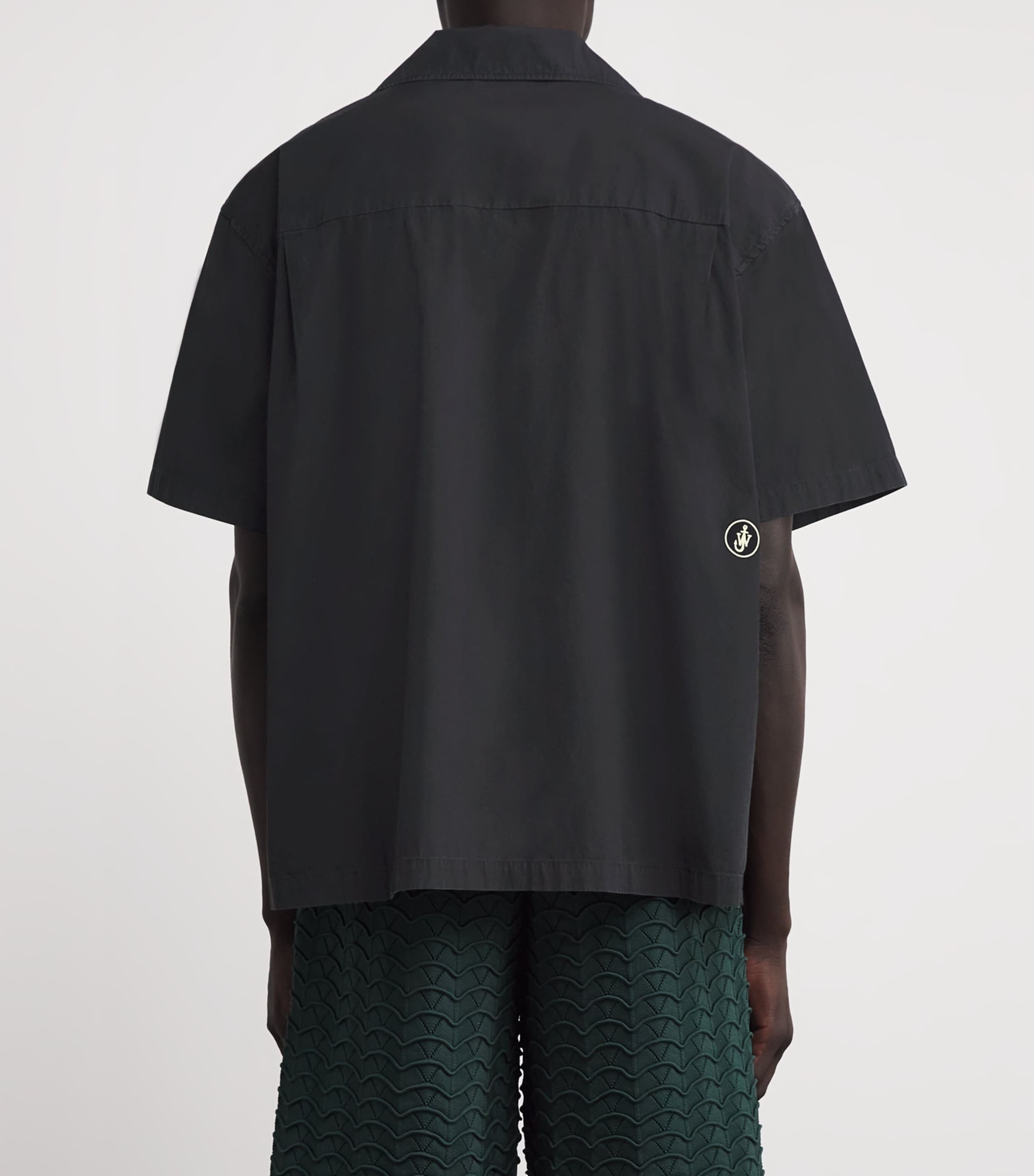 JW Anderson Mens Cotton Embroidered Shirt Washed Black Image 4