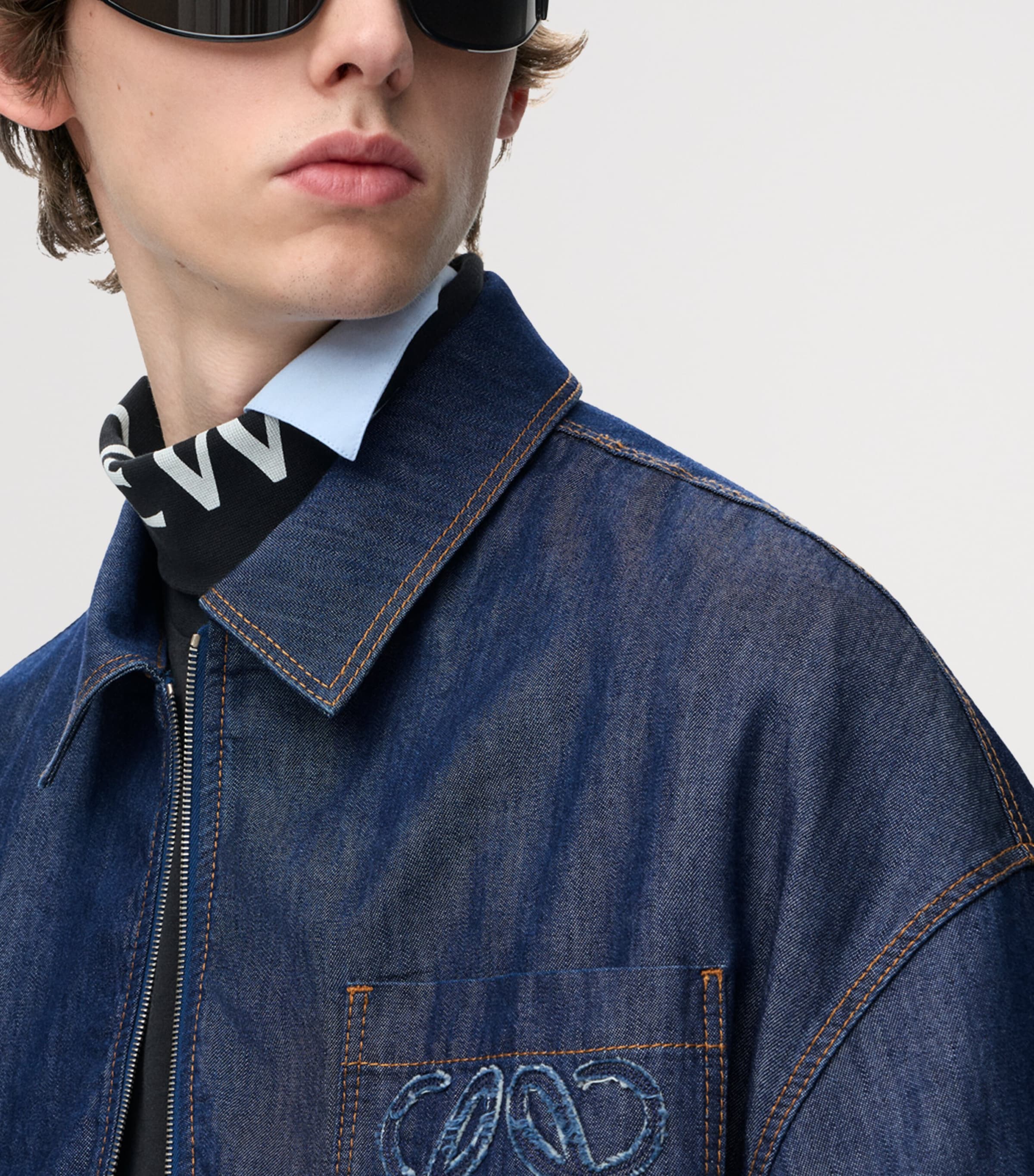 LOEWE Mens Anagram Denim Jacket Denim Blue Image 5