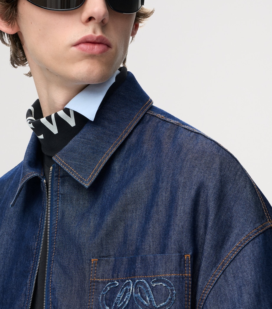 LOEWE Mens Anagram Denim Jacket Denim Blue Image 5