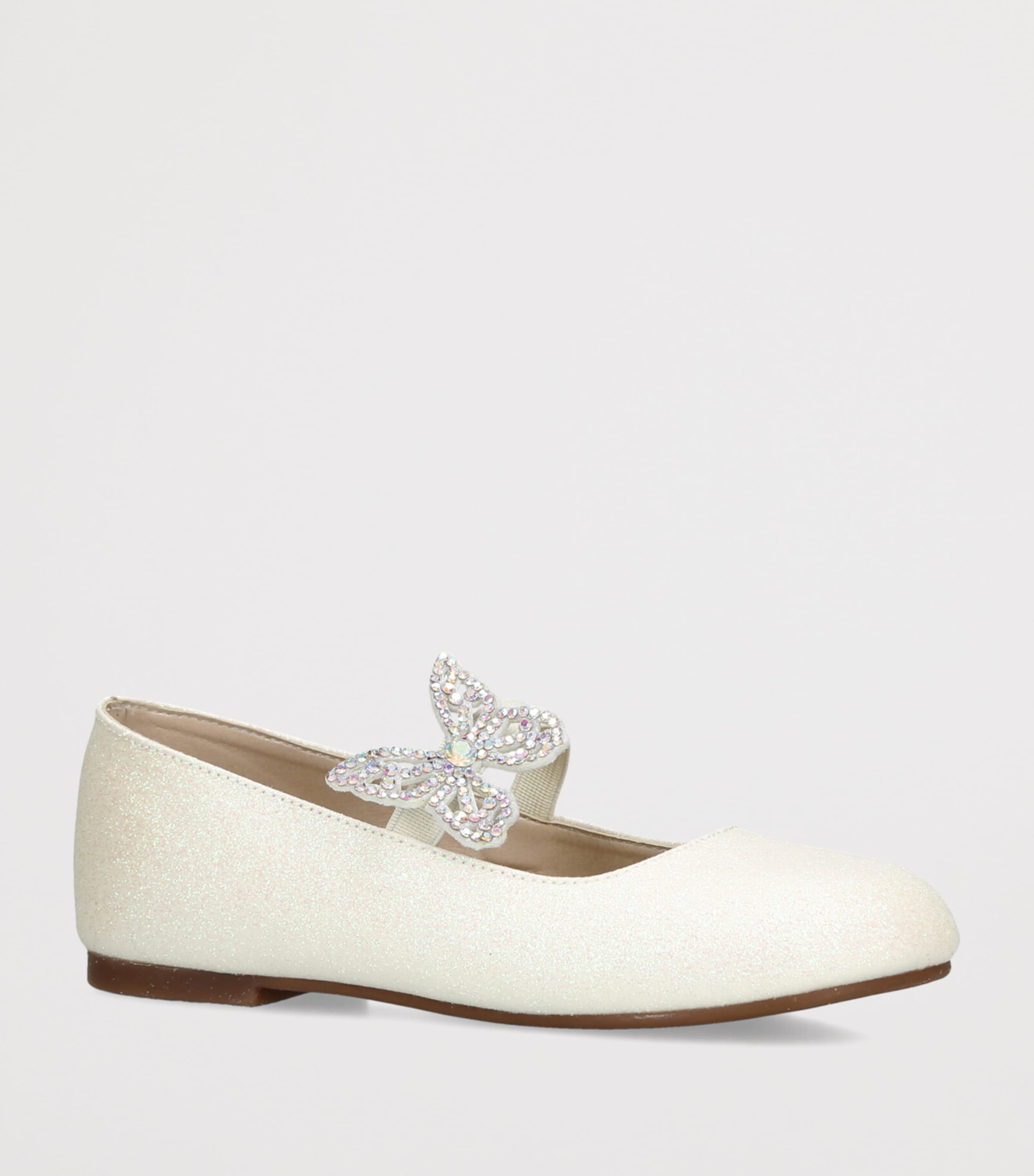 BabyWalker Sparkle Butterfly Ballet Flats White Image 2