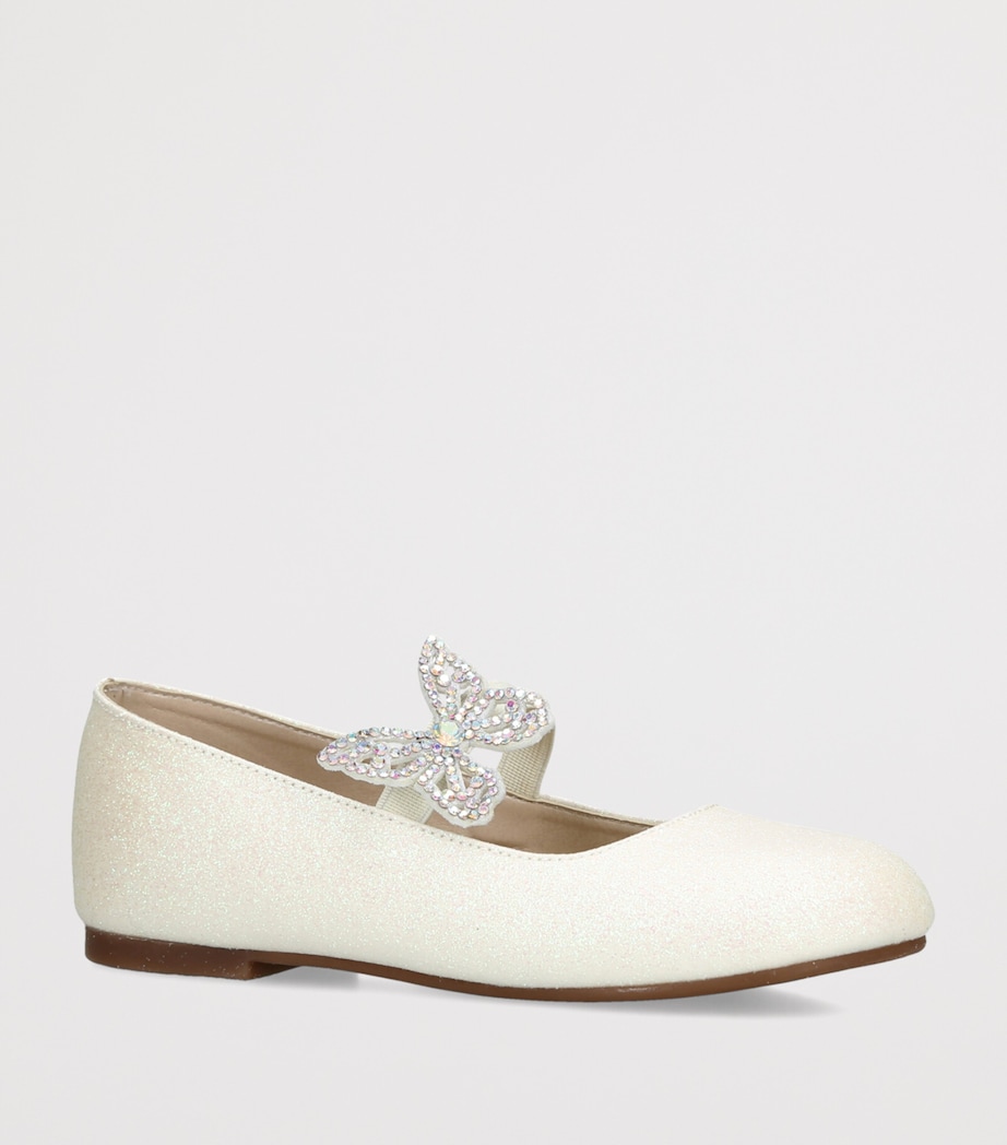 BabyWalker Sparkle Butterfly Ballet Flats White Image 2