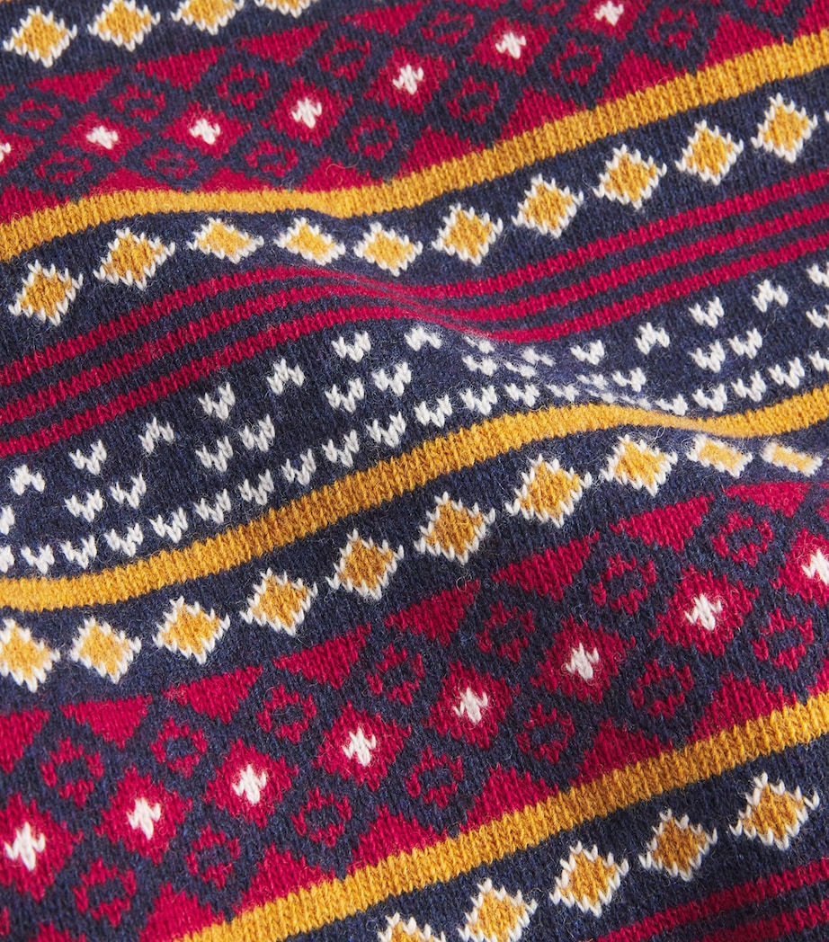 Wool-Cotton Easdale Fair Isle Sweater NAVY Image 5