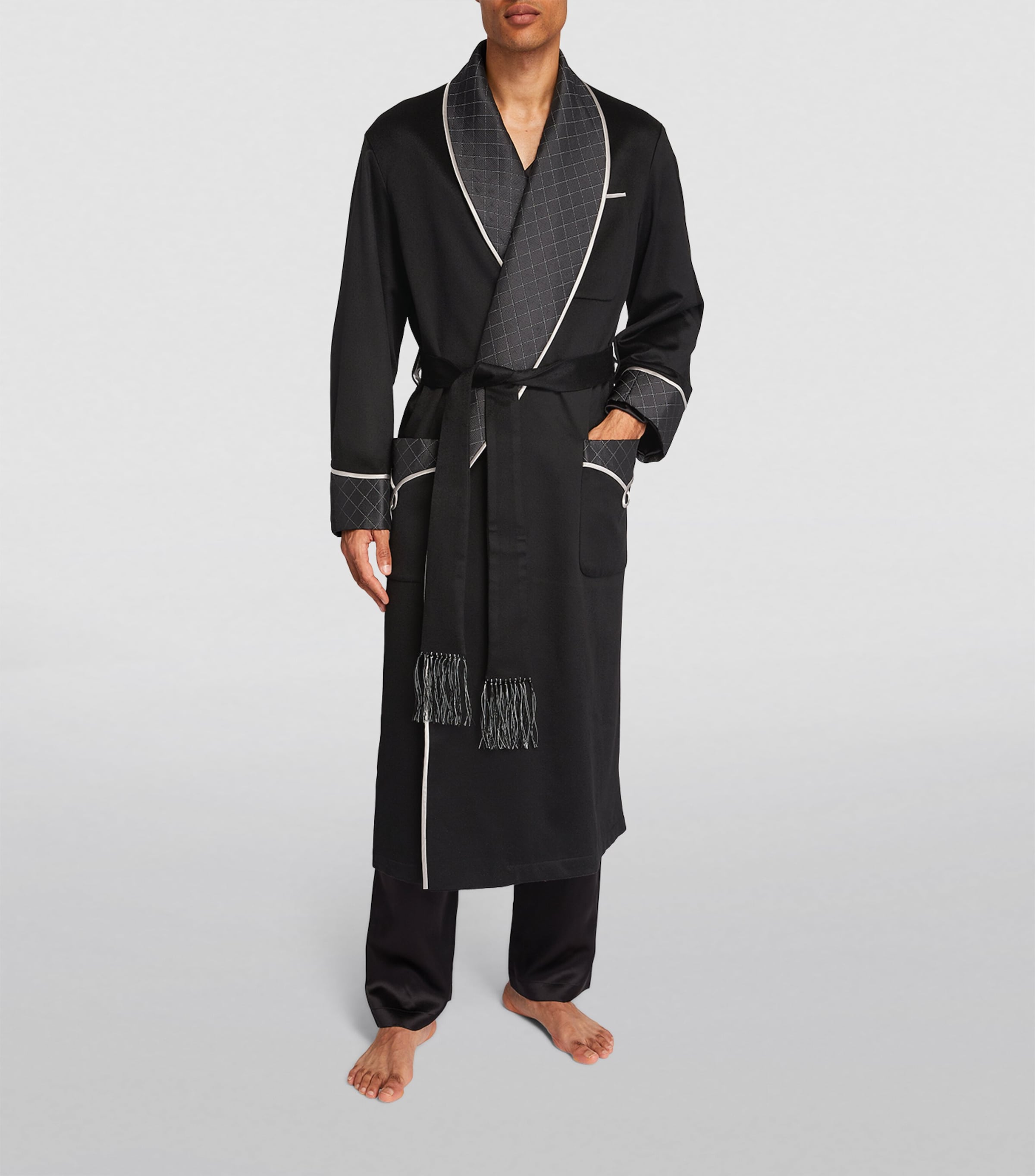 Cashmere-Silk Robe BLACK Image 2
