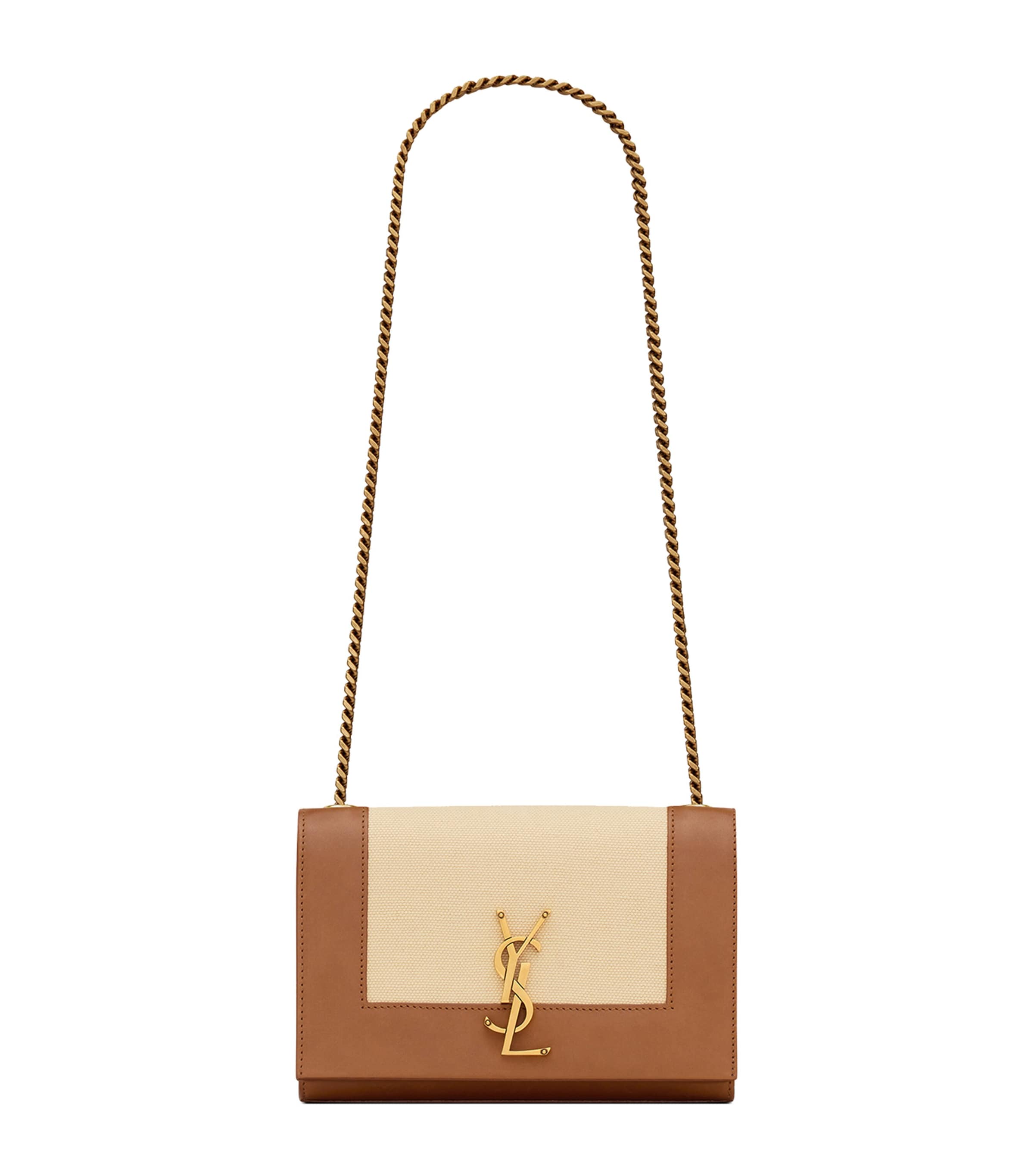 Saint Laurent Canvas Kate Cross-body Bag In Nude