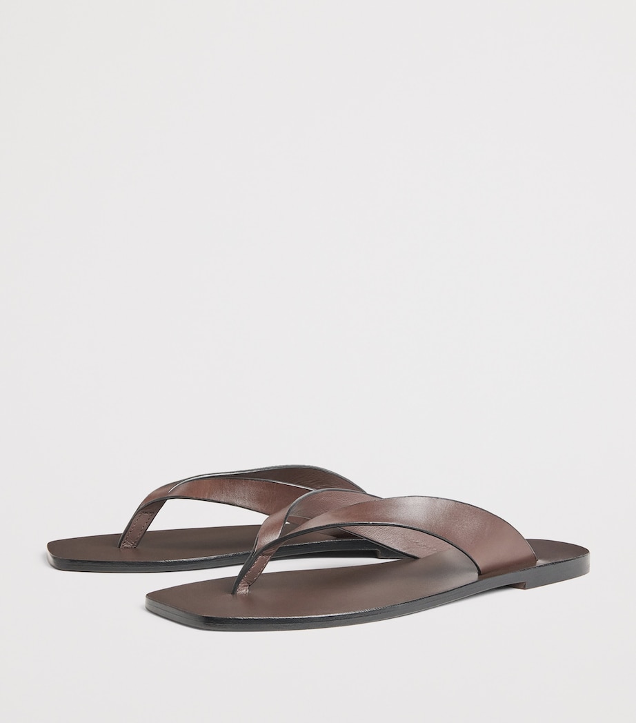 A.EMERY Leather Kinto Flip Flops Walnut Image 3
