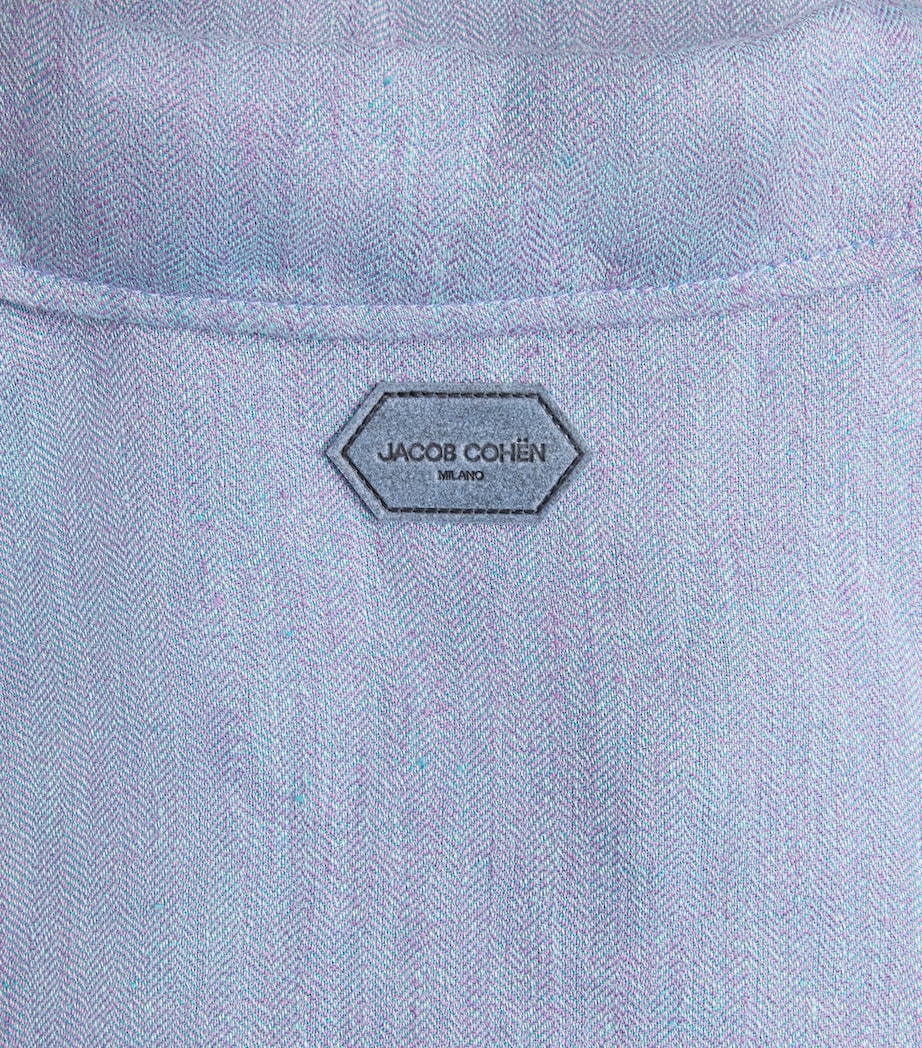 JACOB COHËN Mens Linen Overshirt Azzurro Image 6