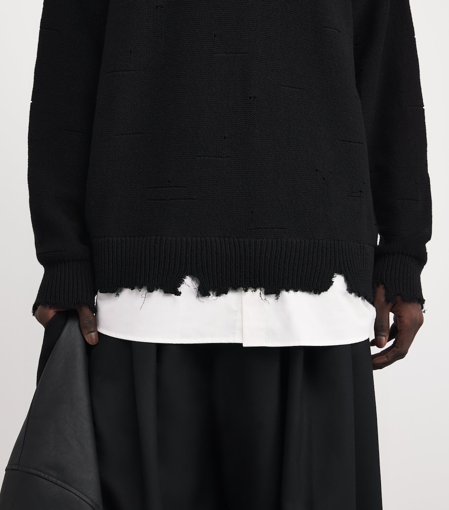 Cotton Distressed Sweater 900 Image 6