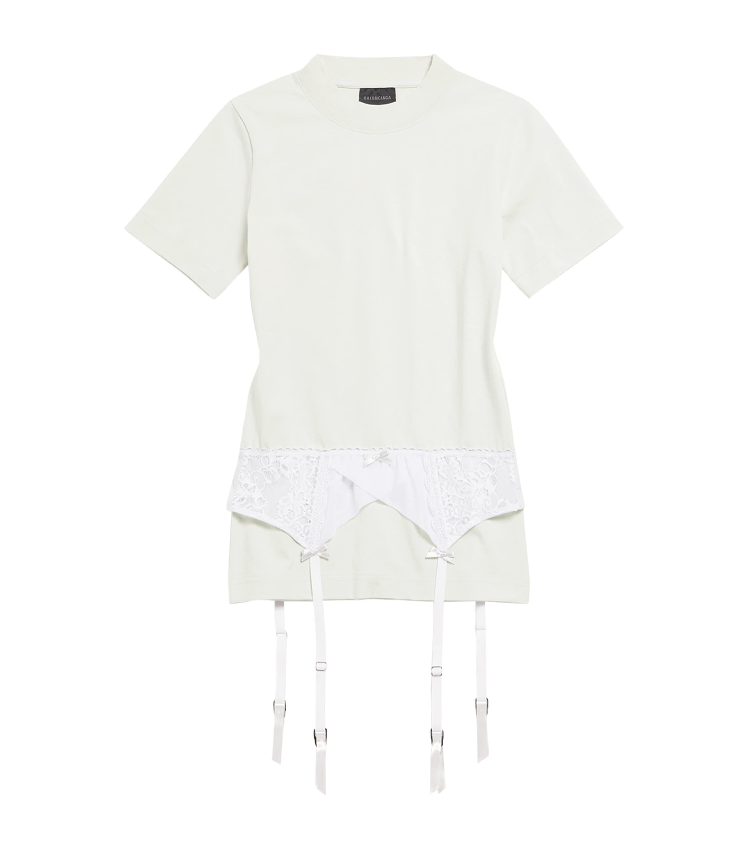 Balenciaga White Lingerie T-shirt In White