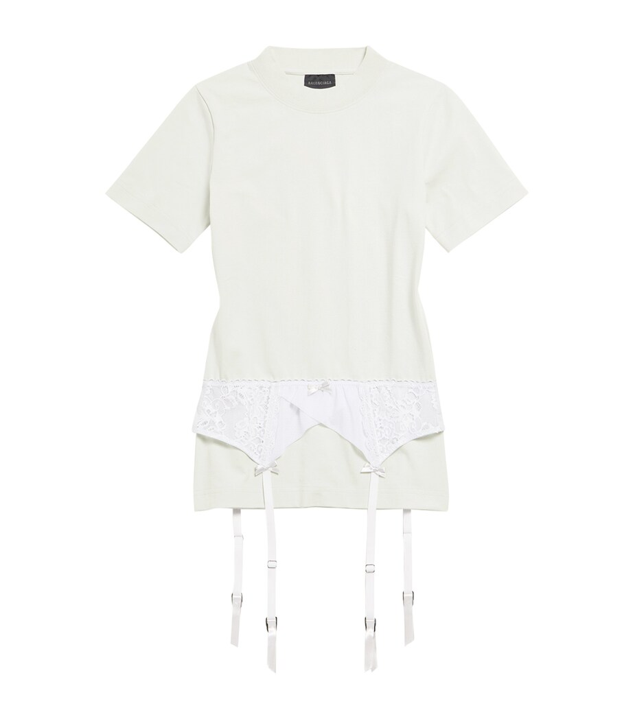 Balenciaga Womens Stretch-Cotton Lingerie T-Shirt Image 1