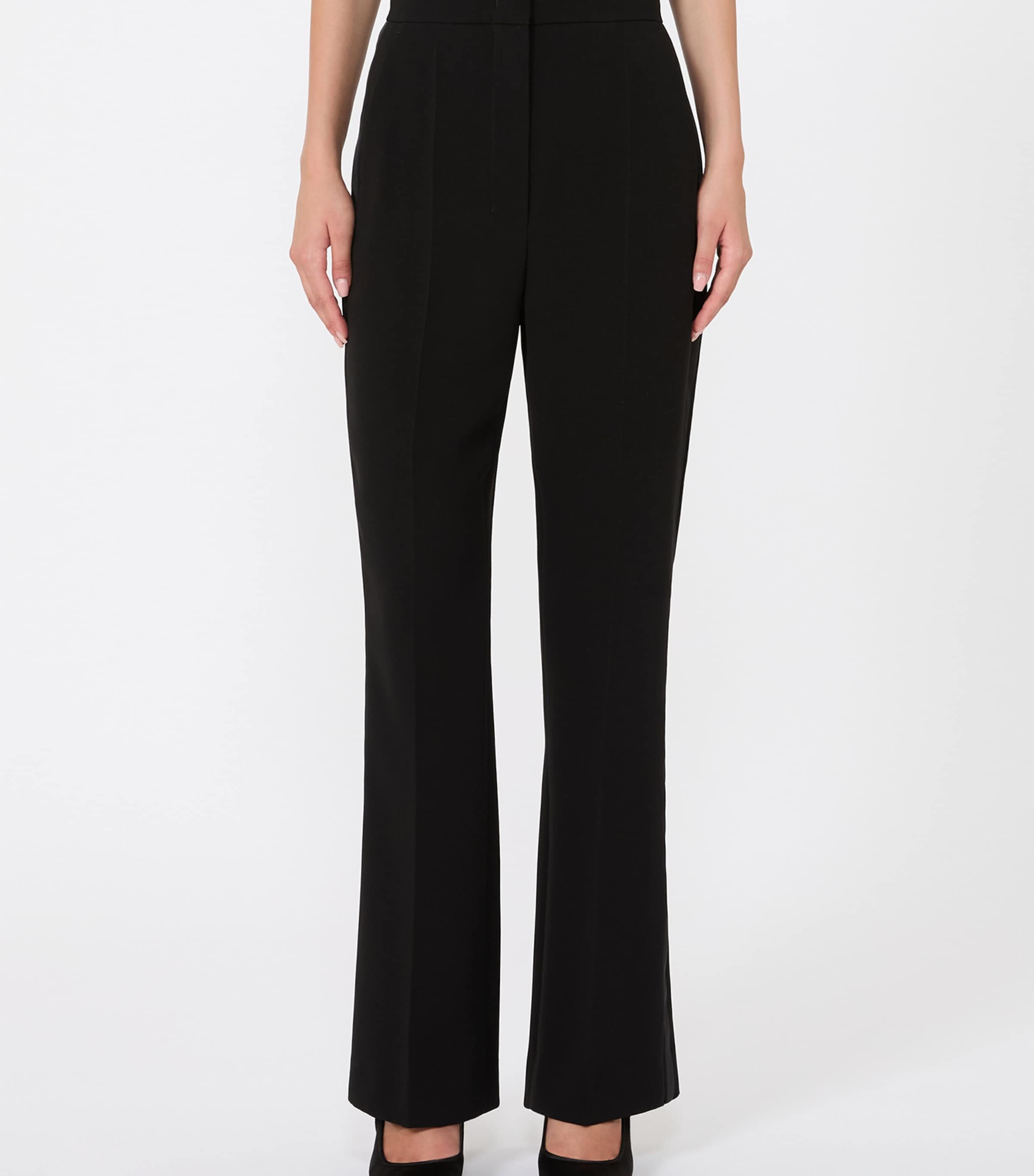 Max Mara Womens Cady Wide-Leg Trousers Black Image 3