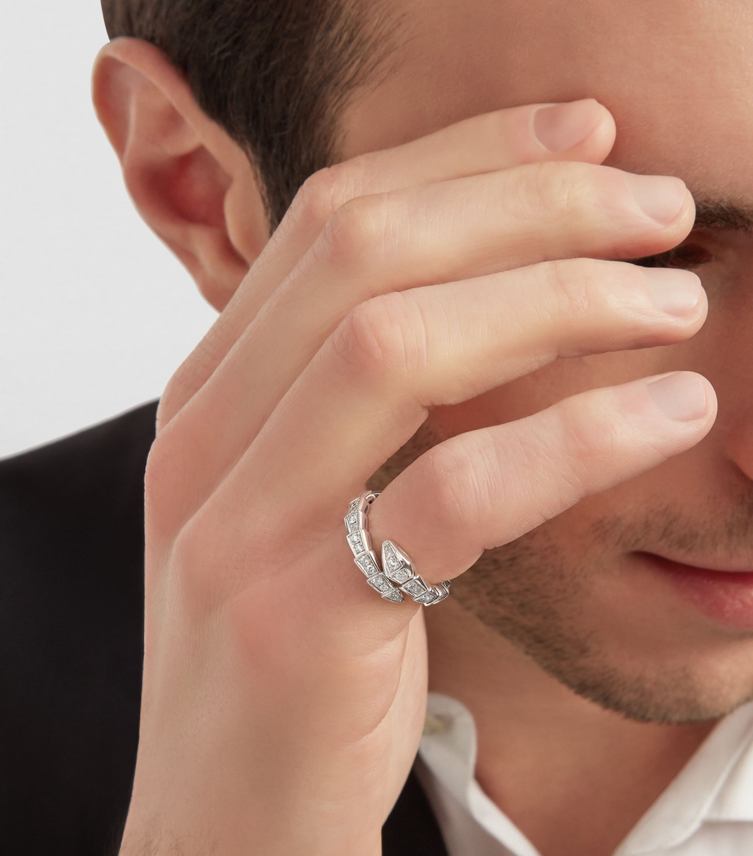 White Gold and Diamond Serpenti Viper Ring WHITE GOLD Image 4