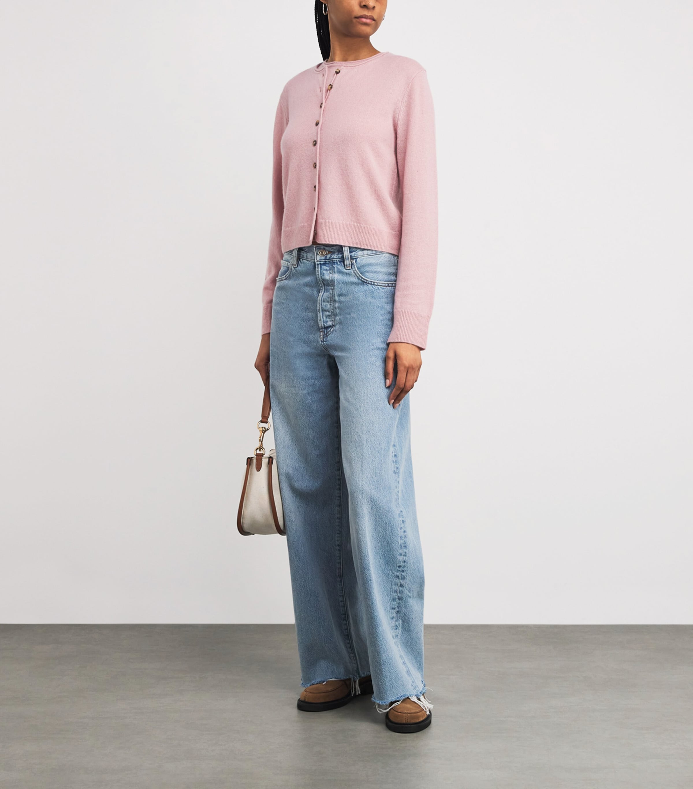 Cashmere Cardigan SMOKE PINK Image 2