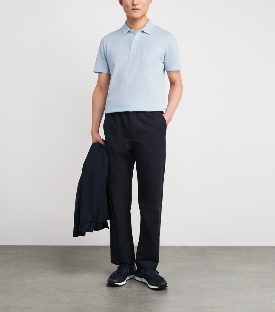 Supima Cotton Riviera Polo Shirt FROST BLUE BUWO Image 2