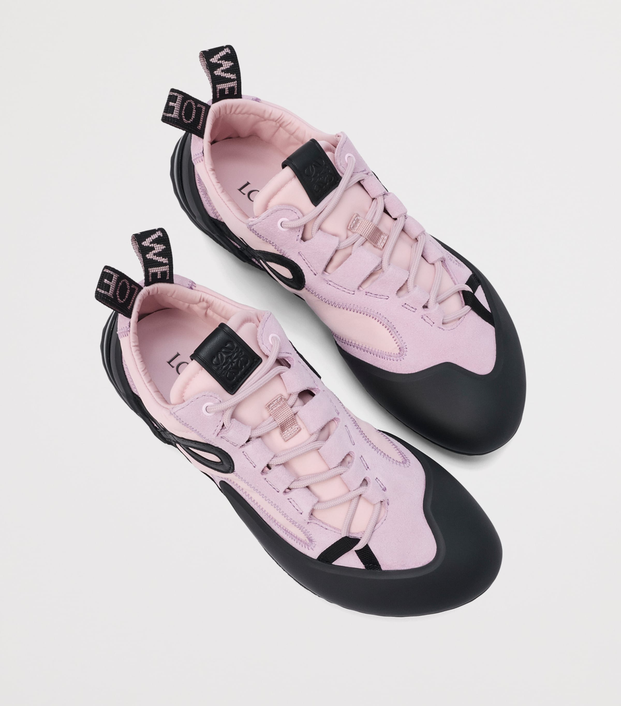 LOEWE Suede-Nylon Grip Sneakers Pink/black Image 4