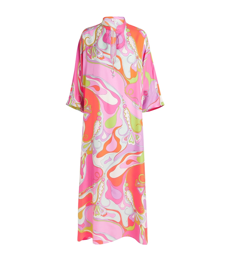 PUCCI Womens Silk Printed Kaftan Maxi Dress Image 1