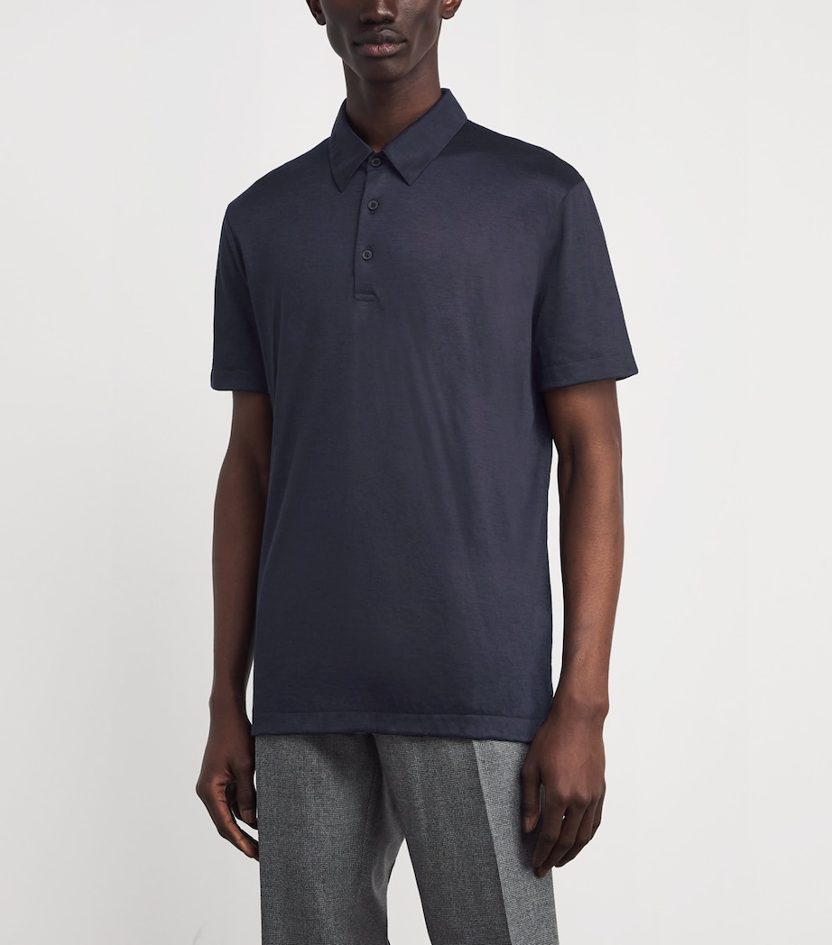 Cashmere Polo Shirt 43009 NAVY BLUE Image 3