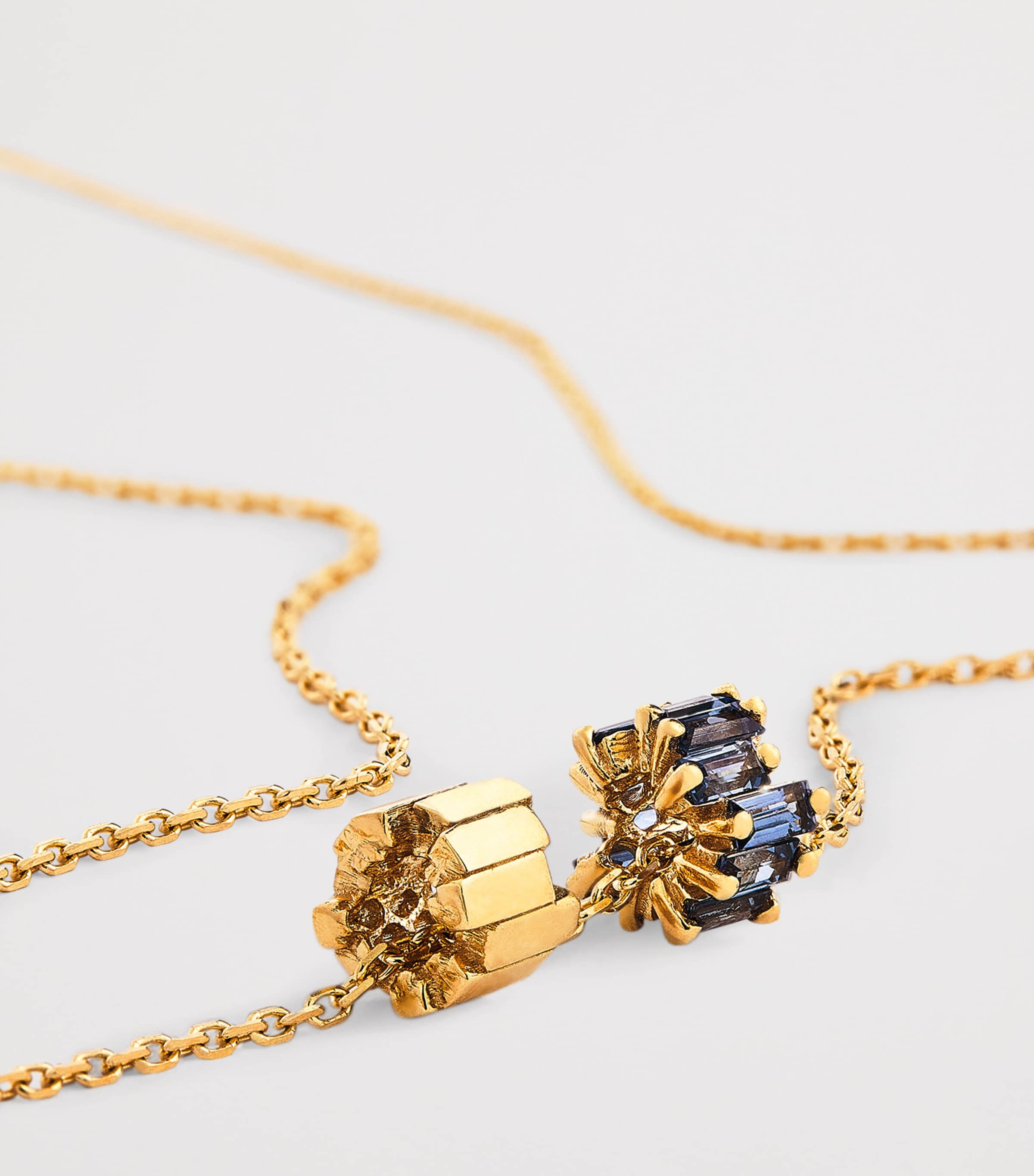 Yellow Gold and Sapphire Infinite Pendant Necklace 18K YG/LB Image 5