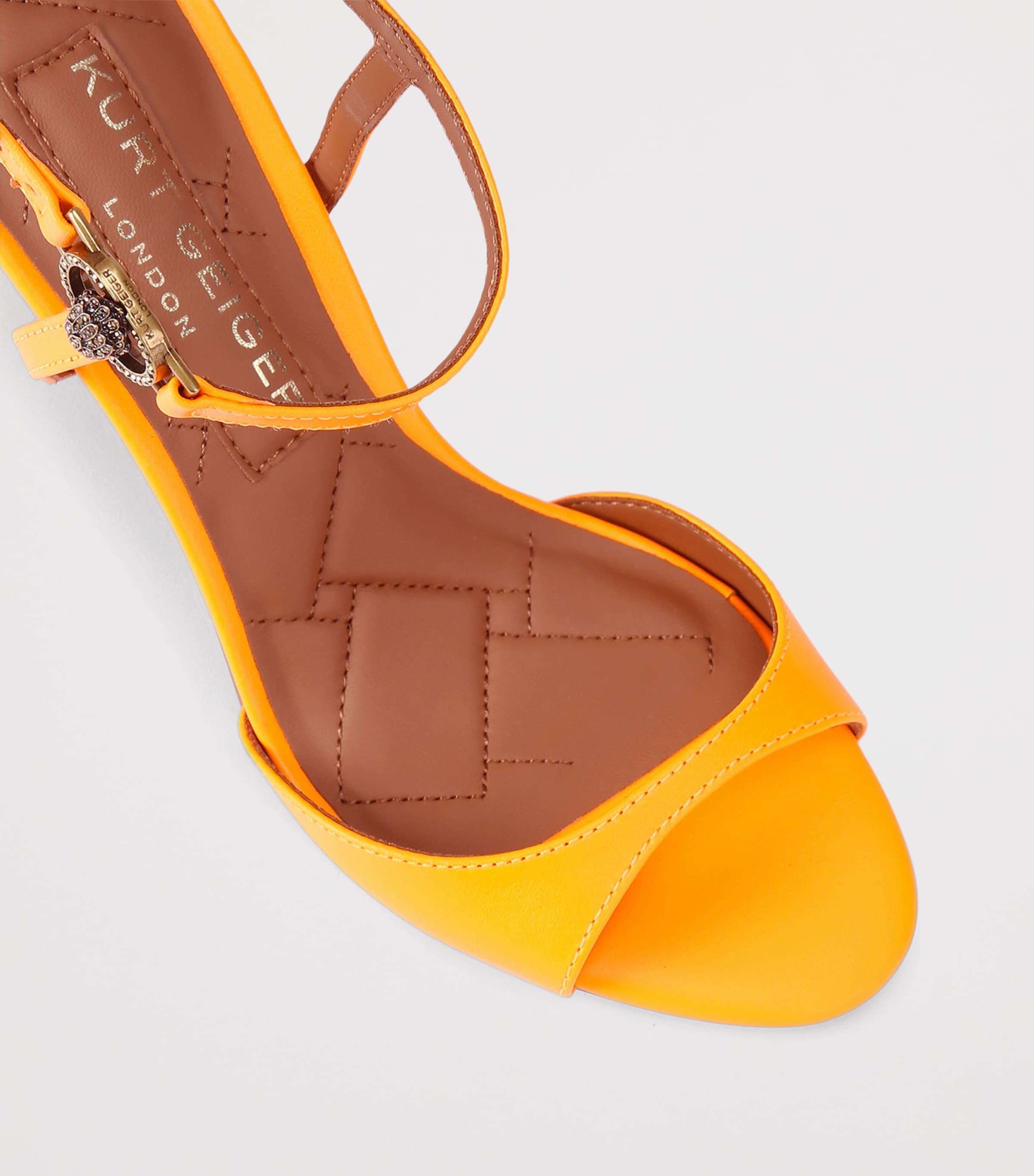 Kurt Geiger London Leather Chelsea Strap Holder Heeled Sandals Orange Image 4