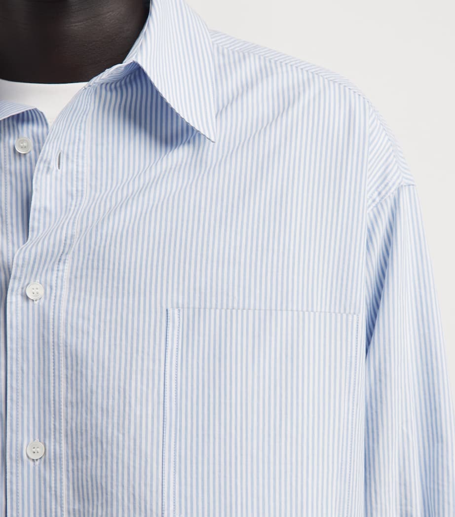 MM6 Maison Margiela Mens Cotton Poplin Stripe Shirt White/light Blue Image 3
