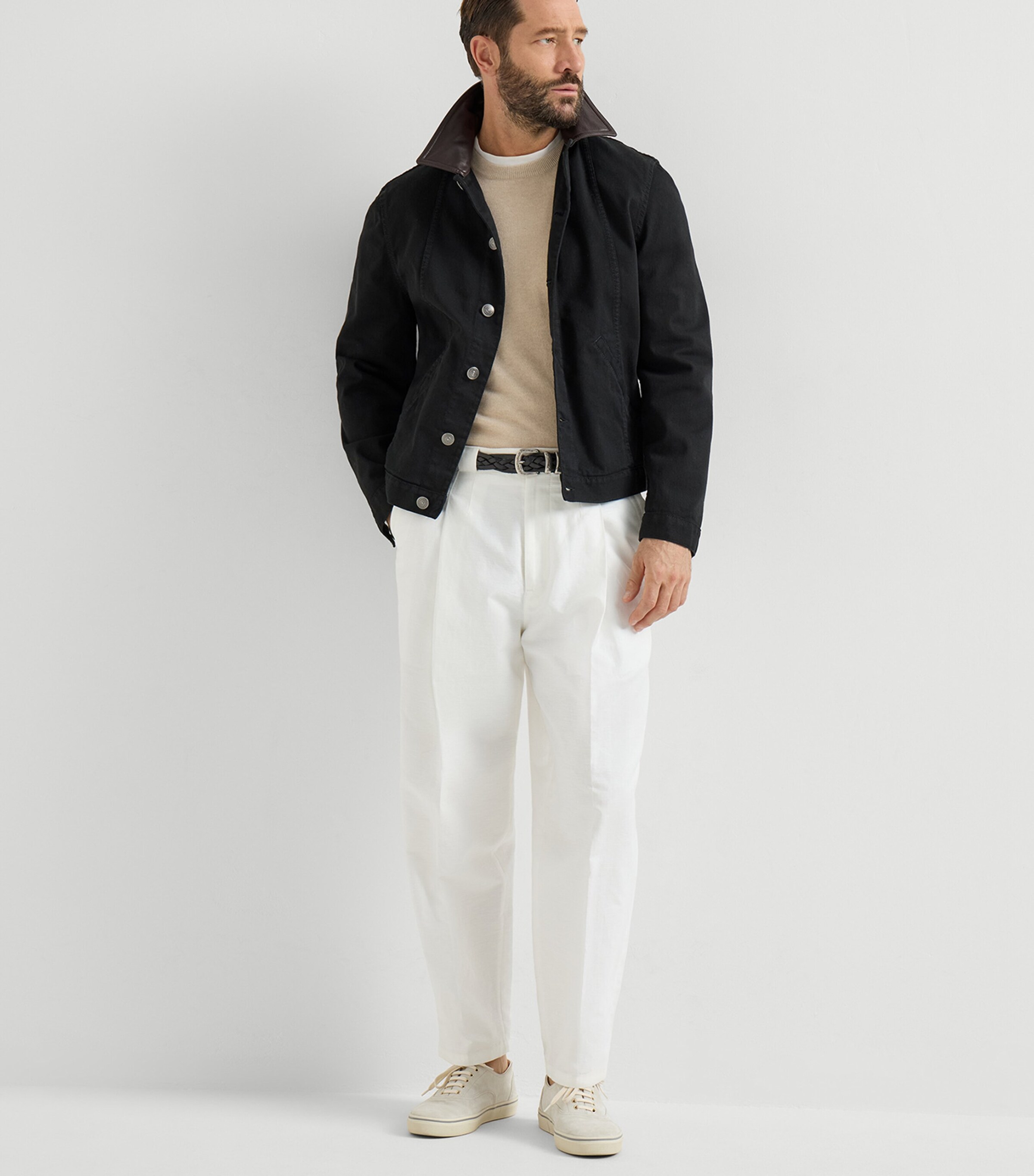 Brunello Cucinelli Mens Cashmere Crew-Neck Sweater Image 4