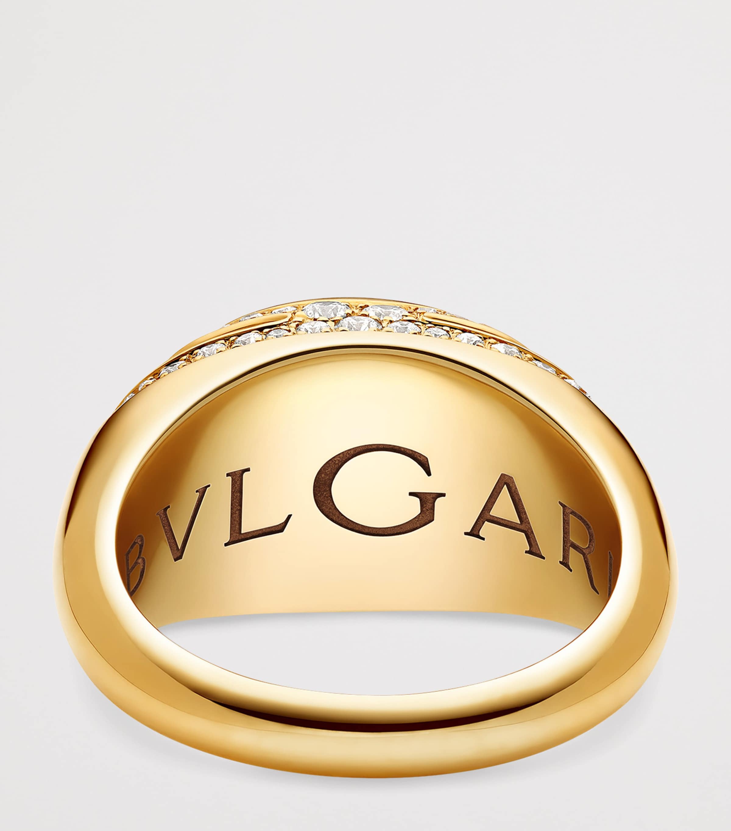 Bvlgari Yellow Gold, Diamond and Topaz Cabochon Ring Gold Image 5