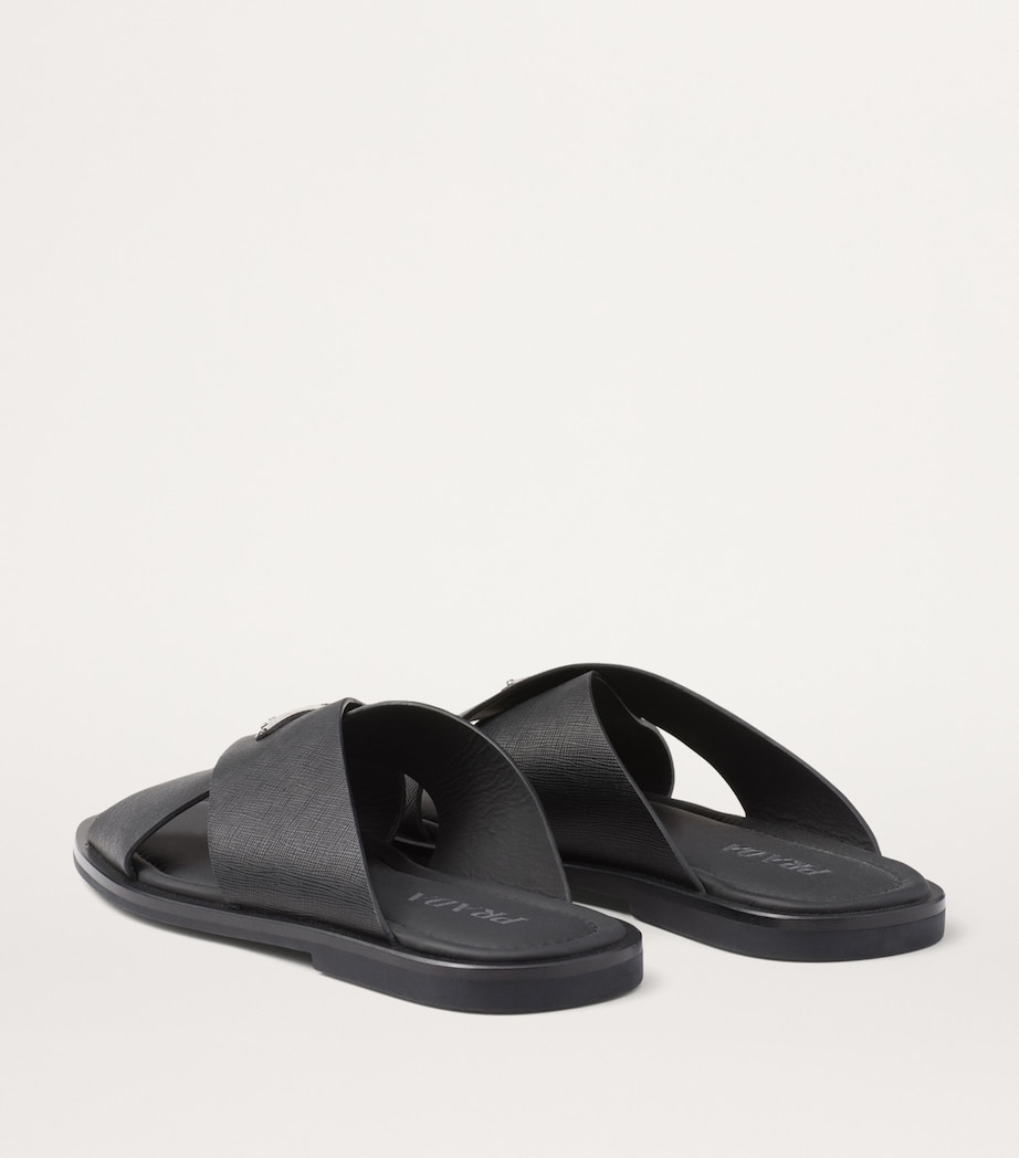 Saffiano Leather Crossover Sandals F0002 Image 5