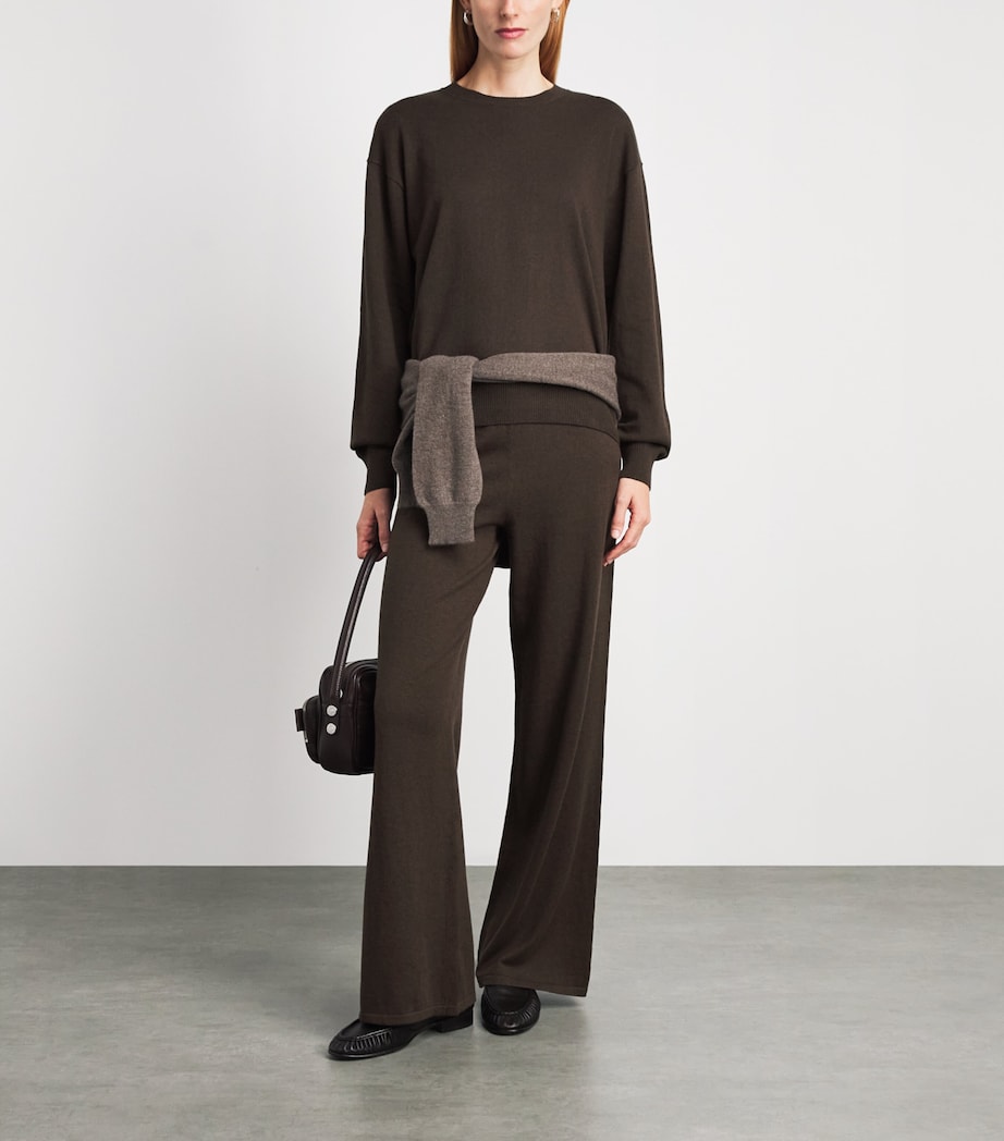 ÉTERNE Womens Cotton-Cashmere Brock Sweater Mushroom Image 2