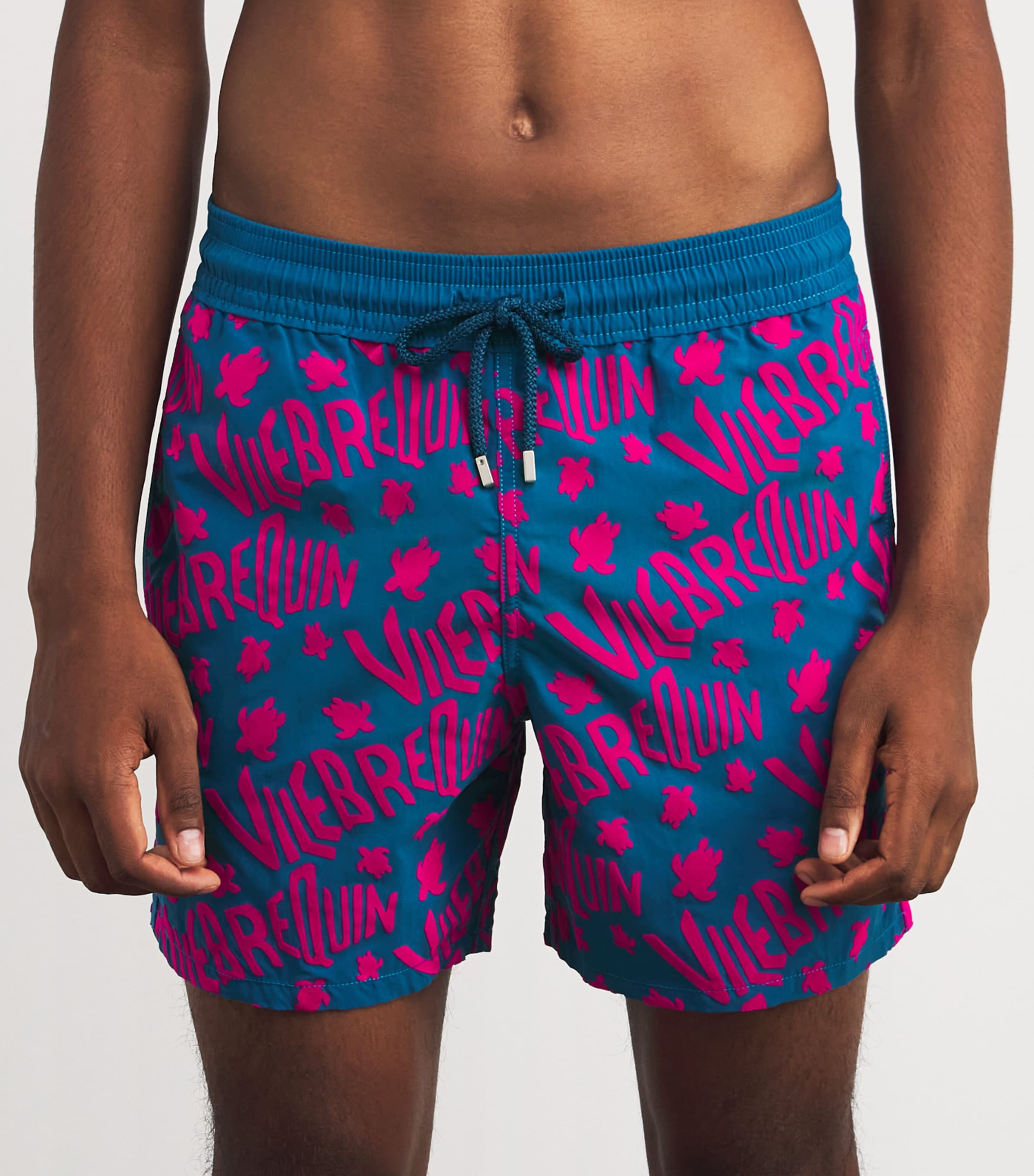 Turtle Logo Print Moorea Swim Shorts 611-PEACOCK Image 3