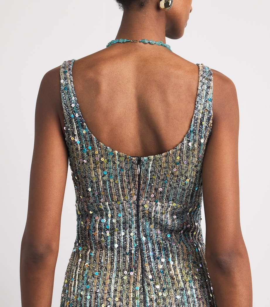 Missoni Womens Metallic Knit Maxi Dress Smsntmlt Brwn Bl Wht Image 5