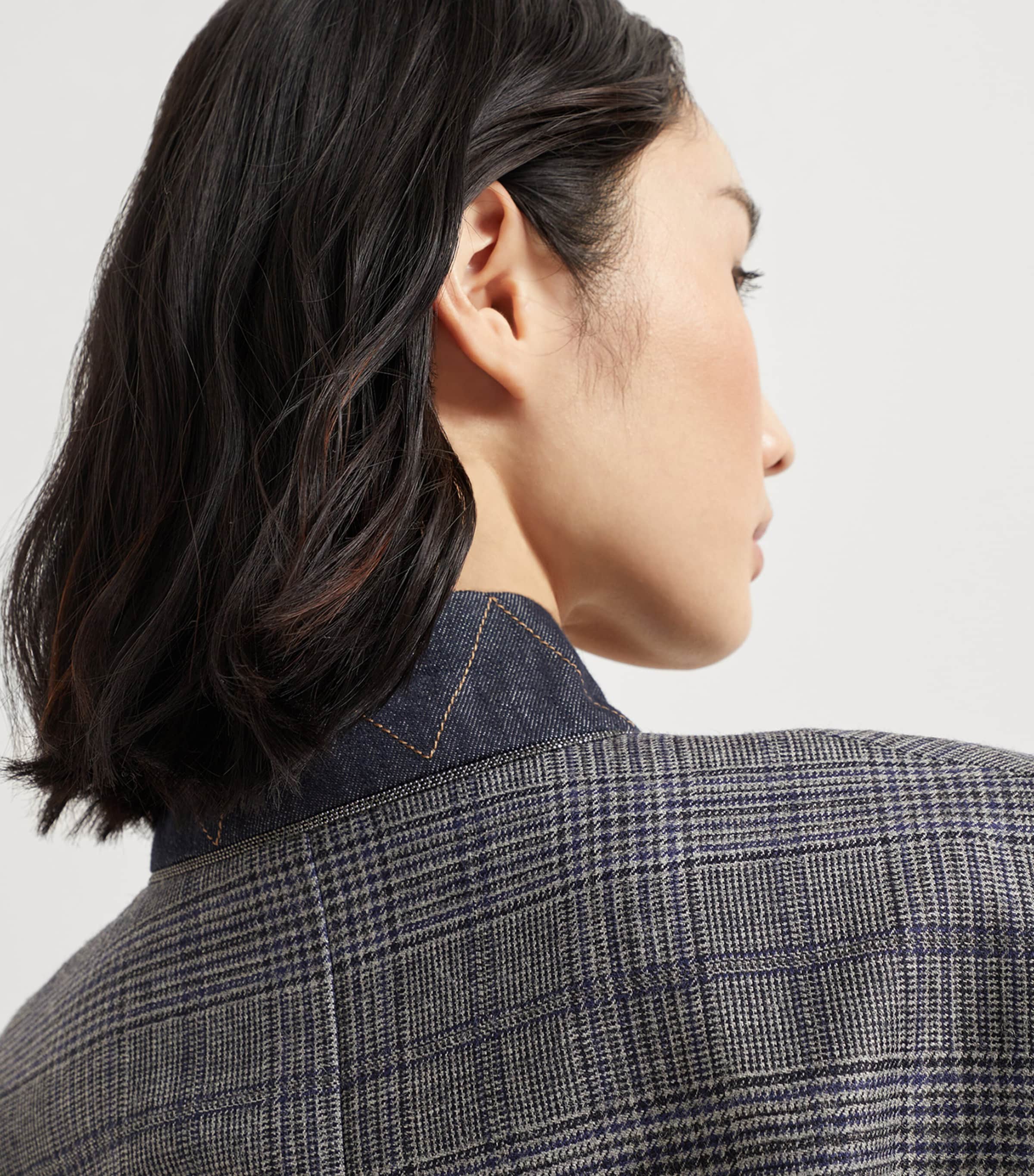 Virgin Wool Prince of Wales Check Belted Blazer C4227 Image 7