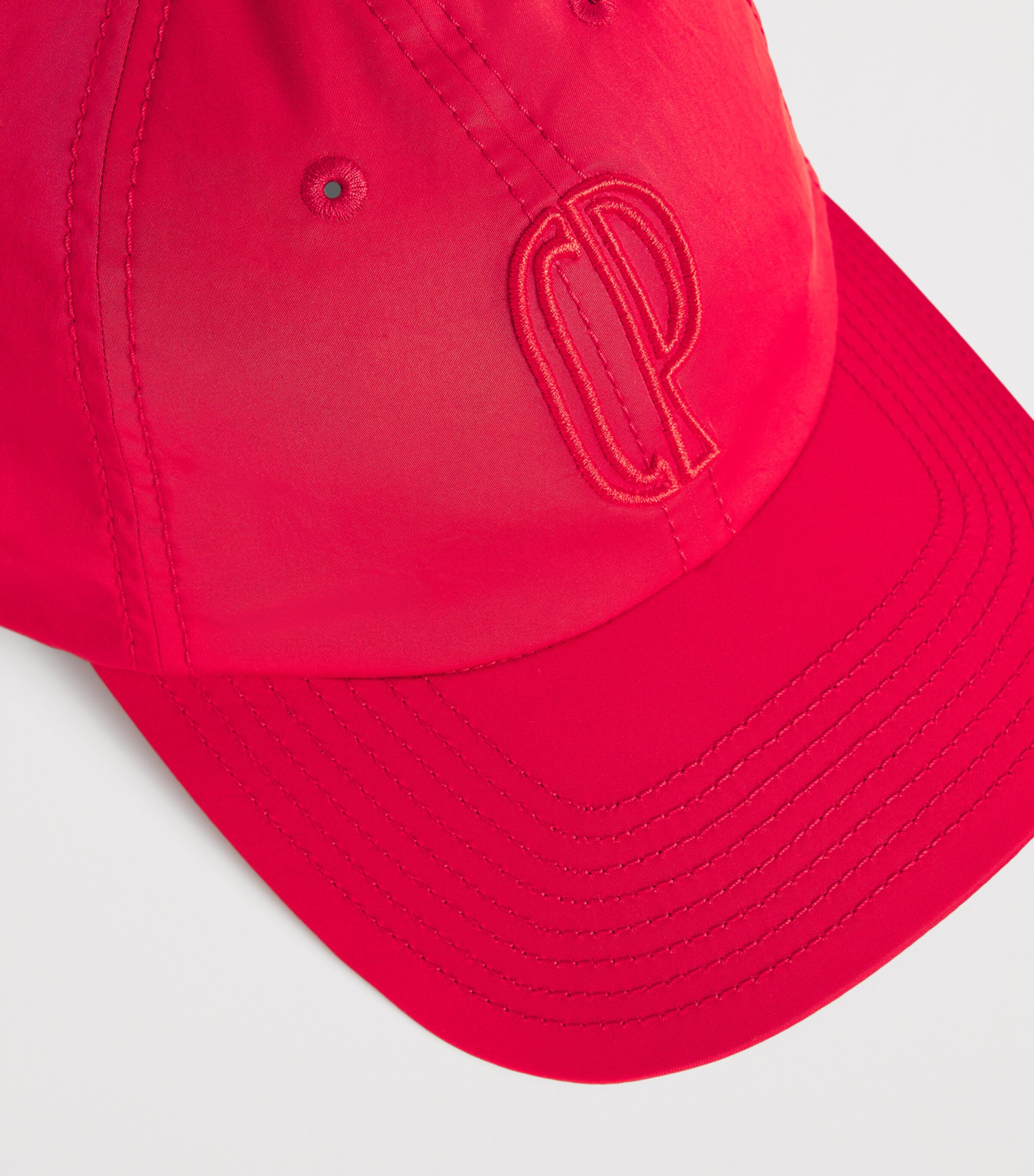 Cotton Logo Baseball Cap RED Image 3